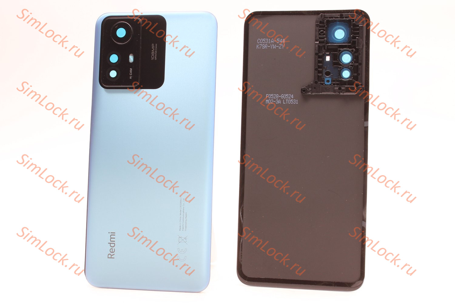 Задняя крышка Xiaomi Redmi Note 12S (2303CRA44A) со стеклом камеры, голубой, К-1