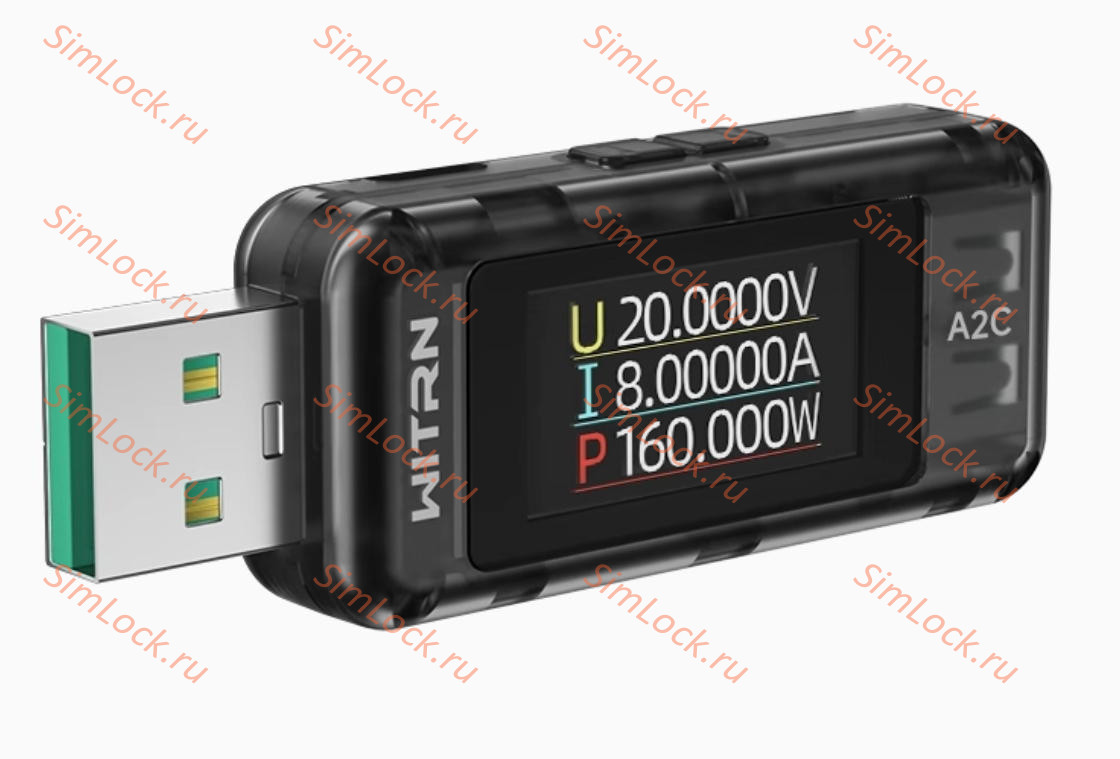 USB тестер WITRN A2C, черный купить по цене 1750 р. в Челябинске - интернет магазин SimLock.ru