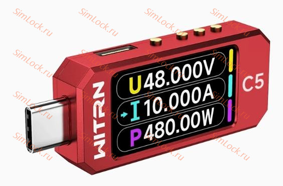 USB тестер WITRN C5, INA228 - 20bit, красный купить по цене 6900 р. в Челябинске - интернет магазин SimLock.ru