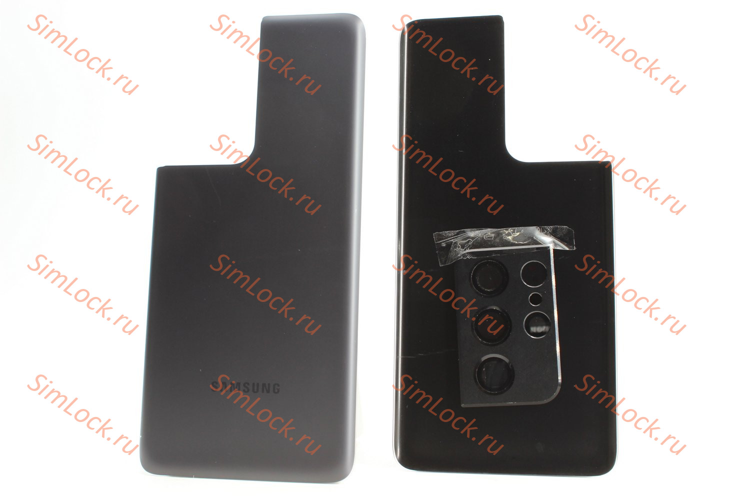 Задняя крышка Samsung SM-G998 Galaxy S21 Ultra со стеклом камеры, серый, К-1