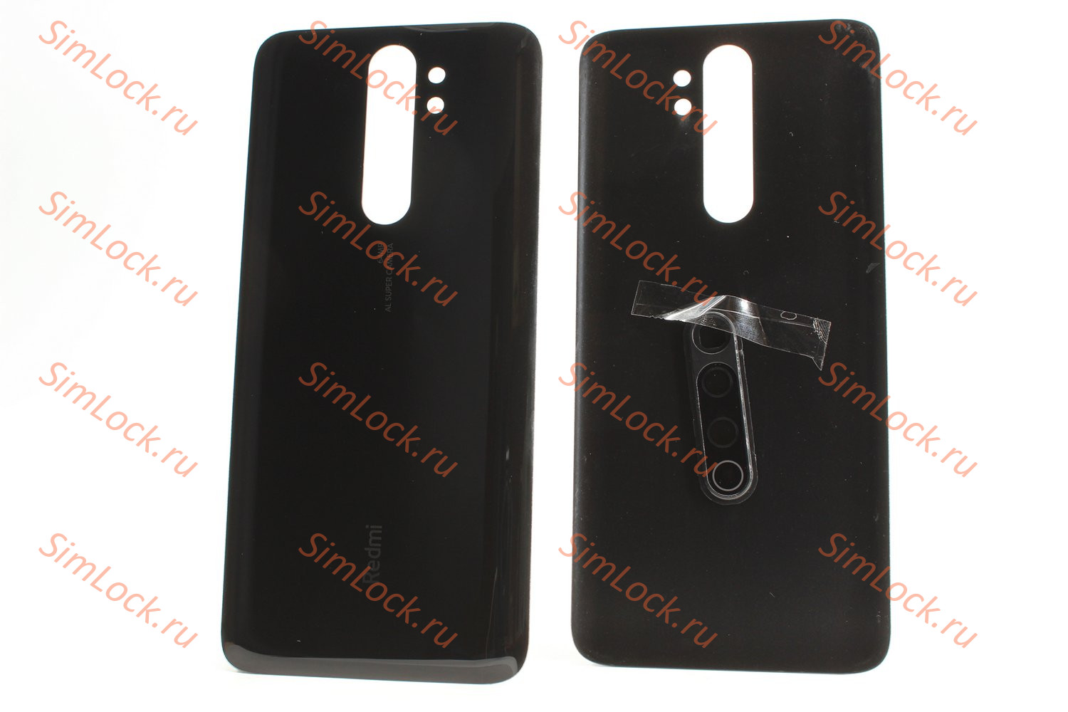 Задняя крышка Xiaomi Redmi Note 8 Pro со стеклом камеры, черный, К-2