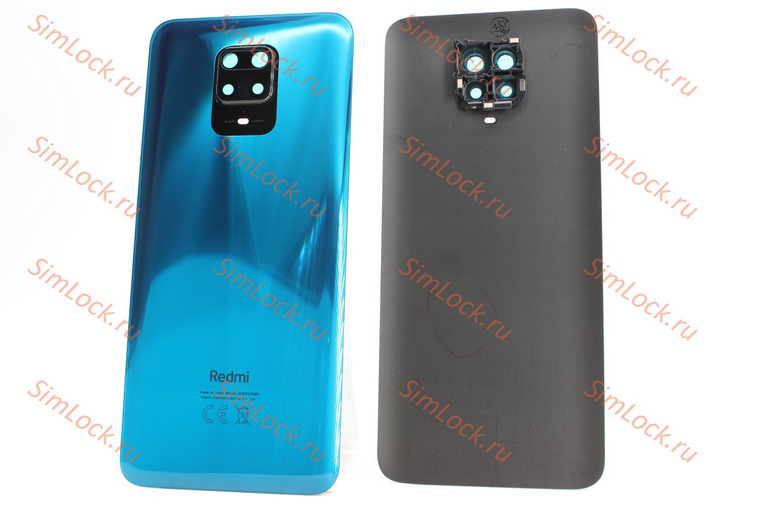 Задняя крышка Xiaomi Redmi Note 9 Pro, Note 9S,  со стеклом камеры, синий, К-2