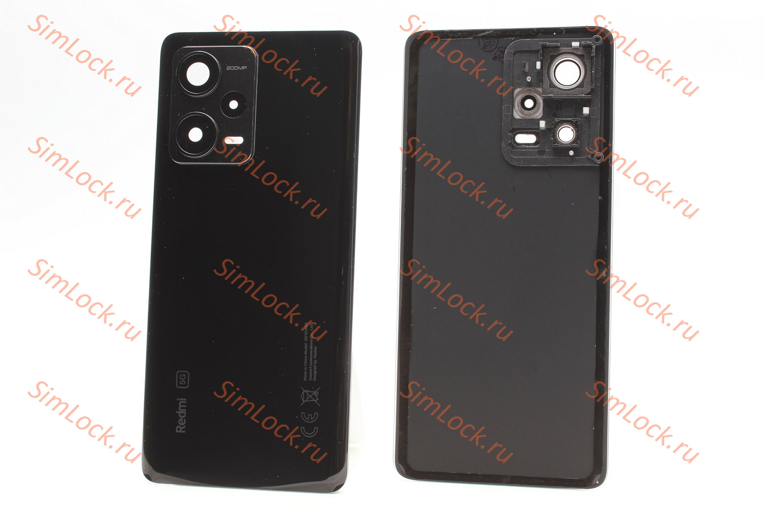 Задняя крышка Xiaomi Redmi Note 12 Pro+ Plus 5G, со стеклом камеры, черный, К-2