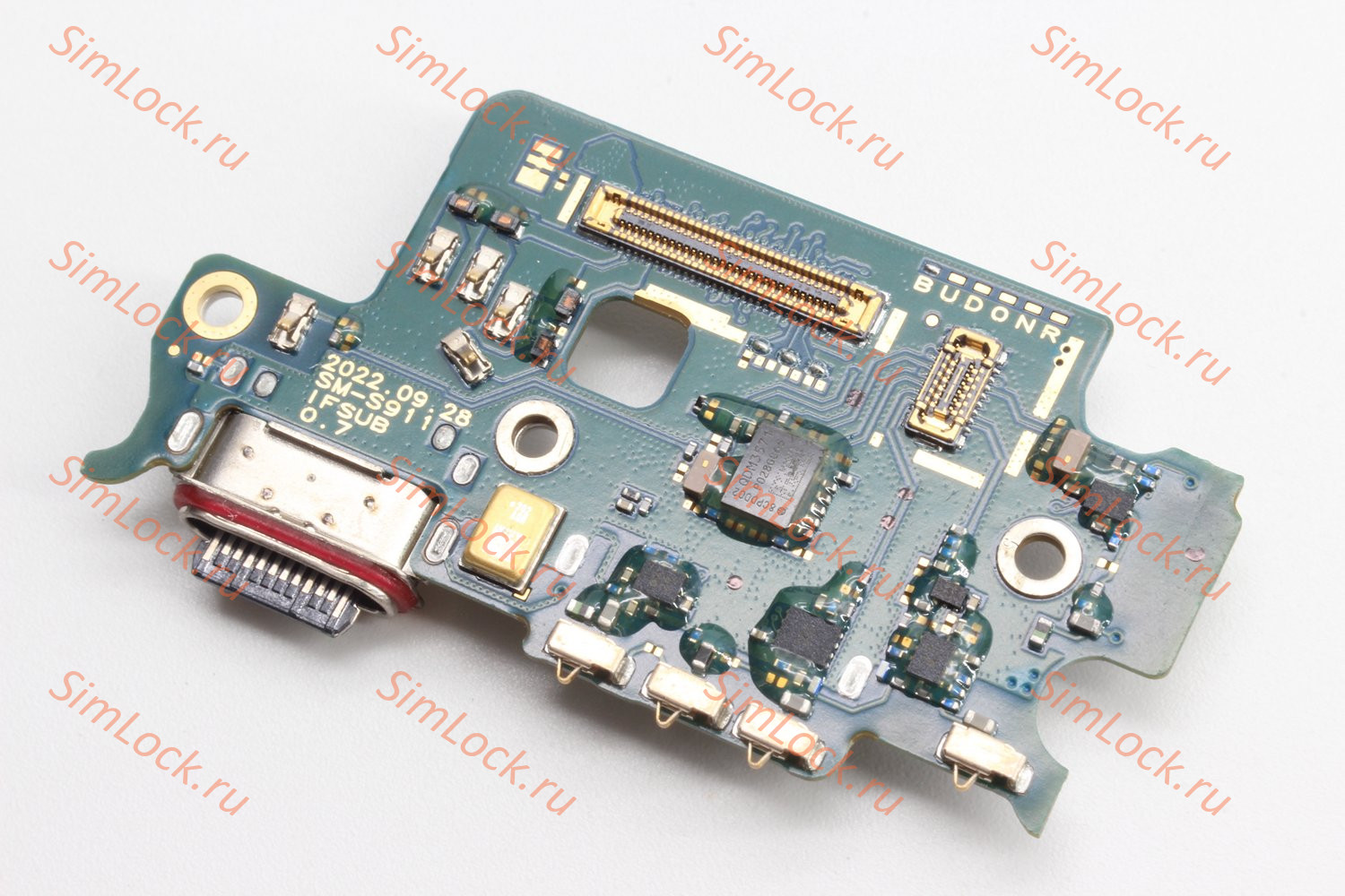Нижняя плата (шлейф) Samsung S911B Galaxy S23 с разъемом зарядки и считывателем SIM, К-1