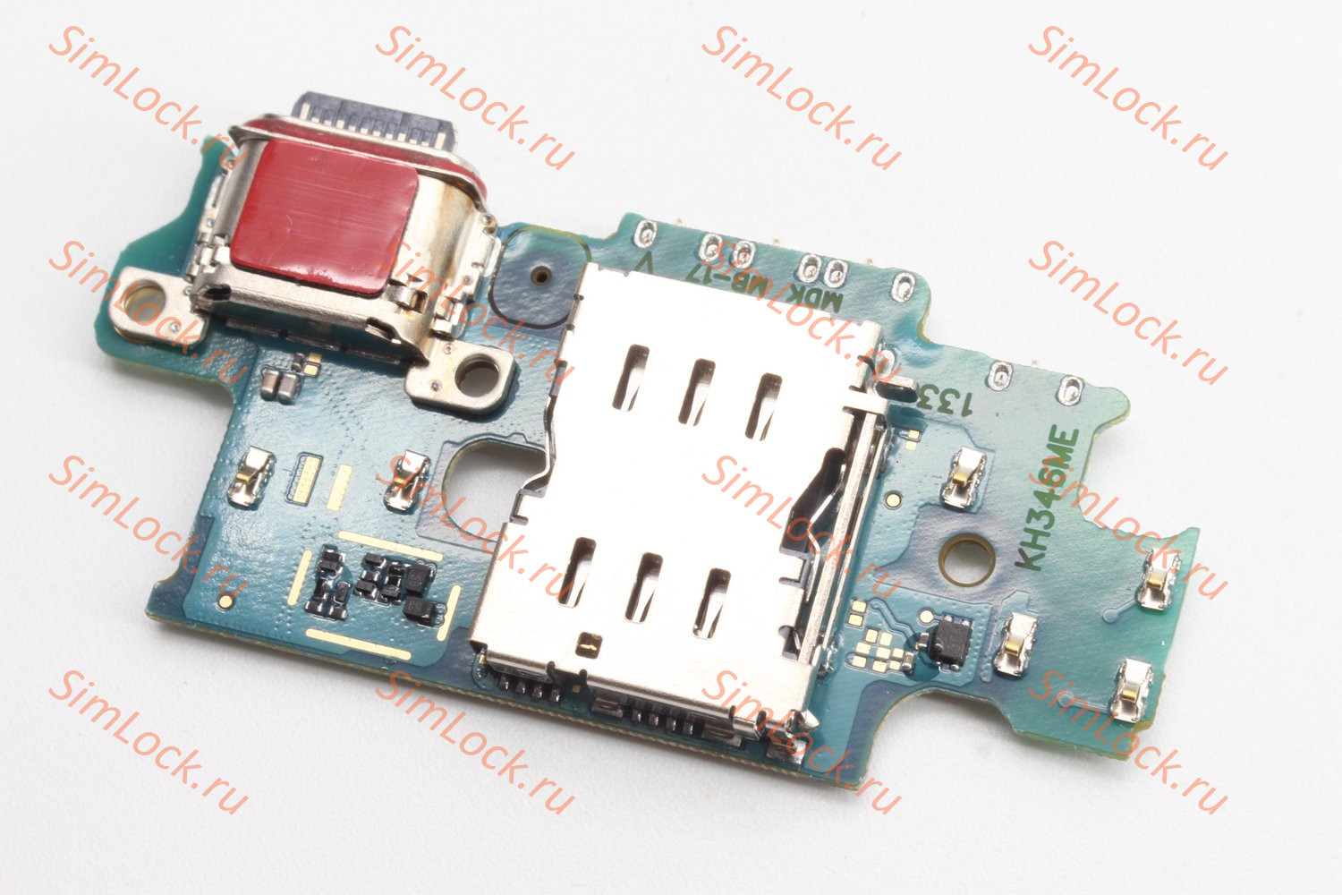 Нижняя плата (шлейф) Samsung S926B Galaxy S24+ Plus с разъемом зарядки и считывателем SIM, К-1