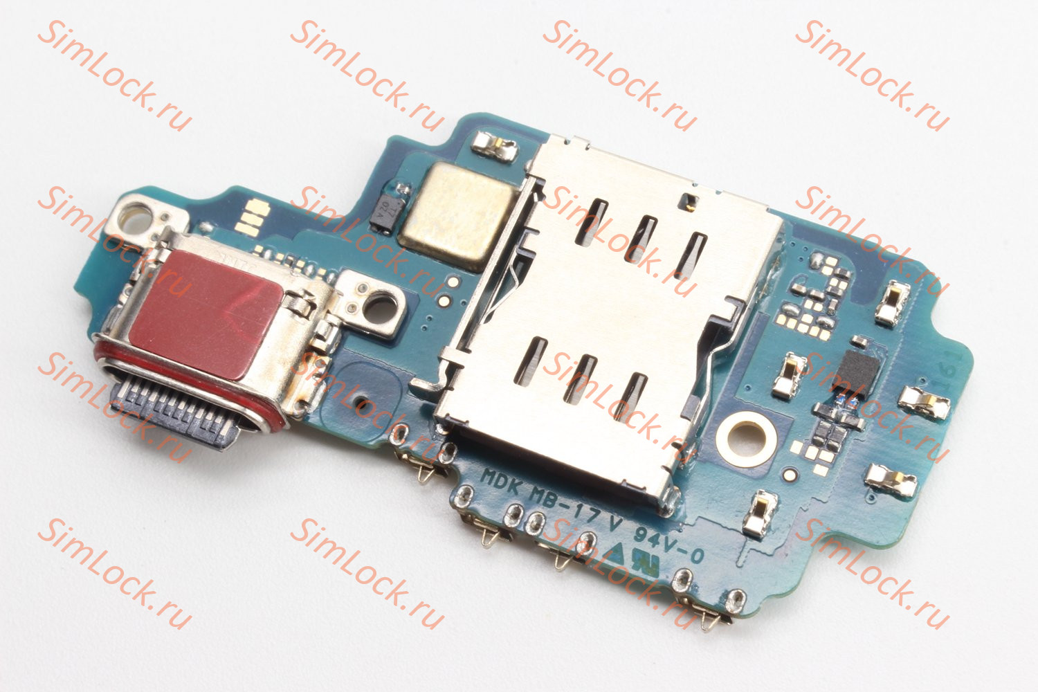 Нижняя плата (шлейф) Samsung S918B Galaxy S23 Ultra с разъемом зарядки и считывателем SIM, К-1