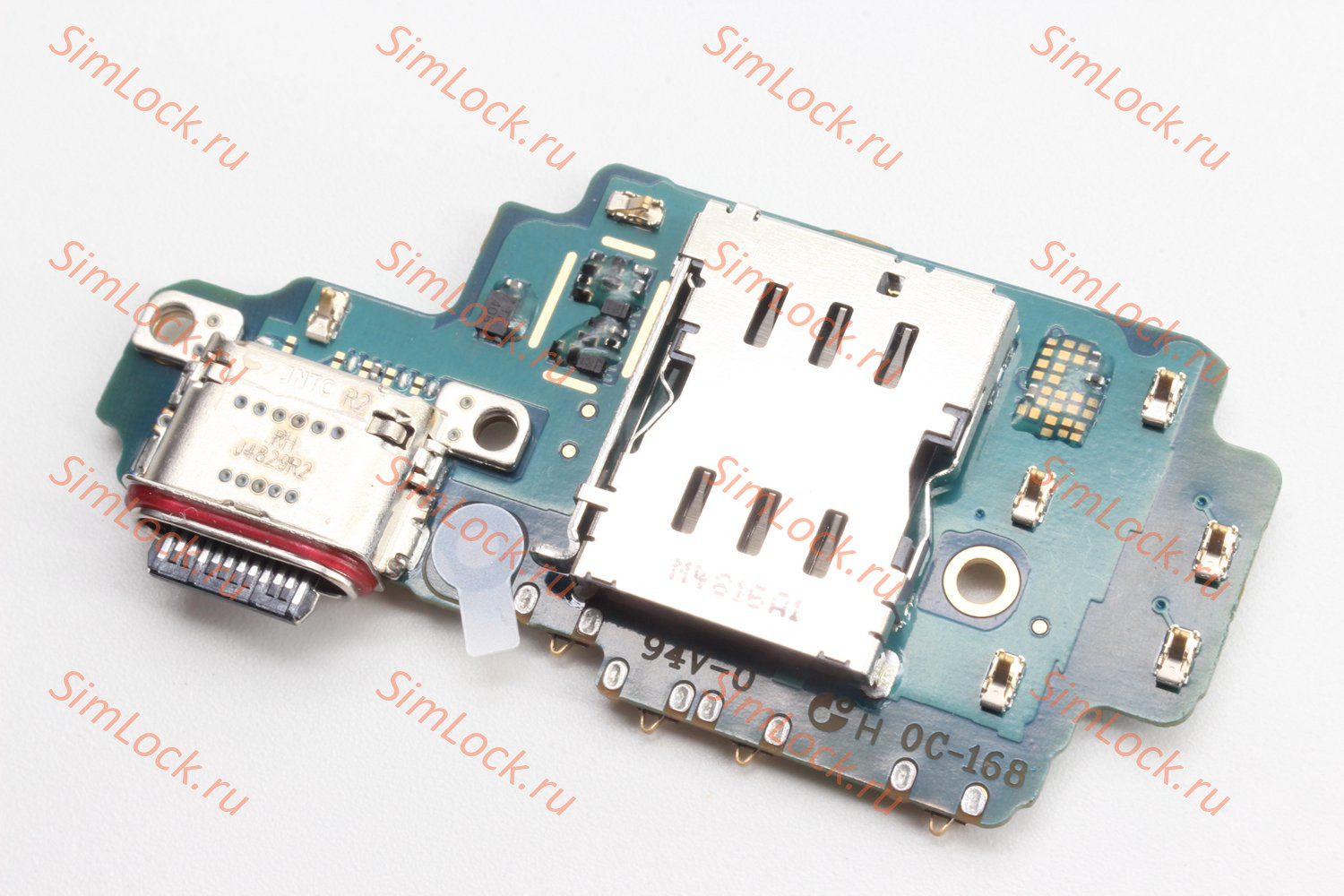 Нижняя плата (шлейф) Samsung S928B Galaxy S24 Ultra с разъемом зарядки и считывателем SIM, К-1