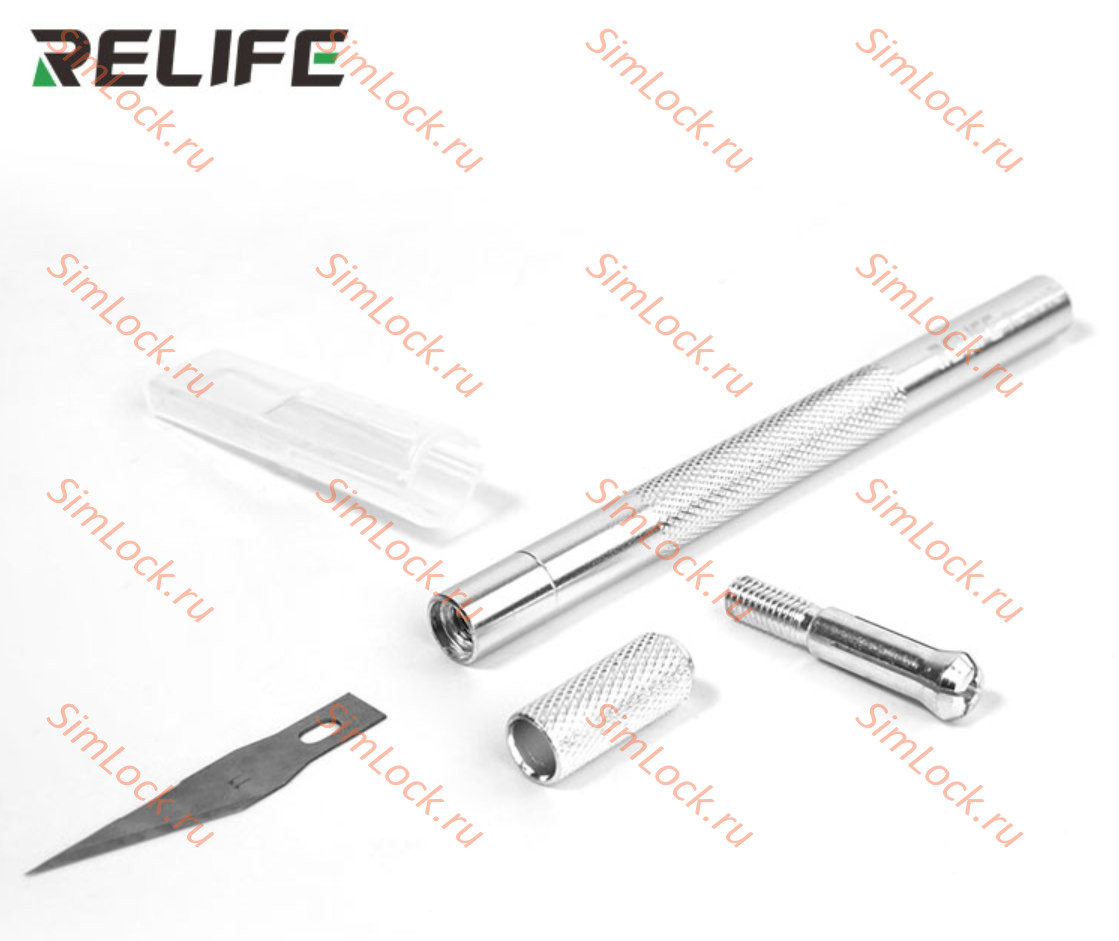 Скальпель Relife RL-101E, в комплекте 6 сменных лезвий