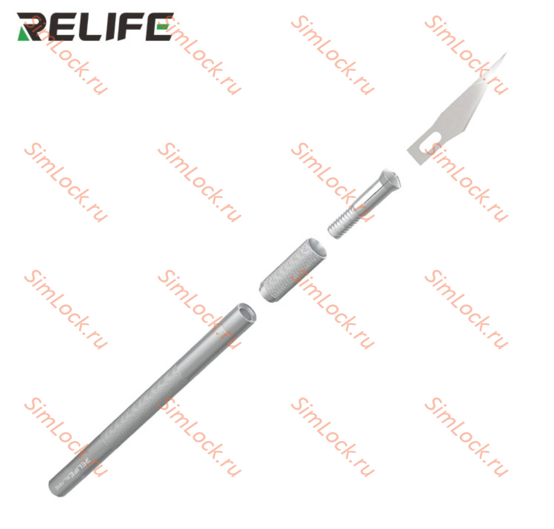 Скальпель Relife RL-101E, в комплекте 6 сменных лезвий