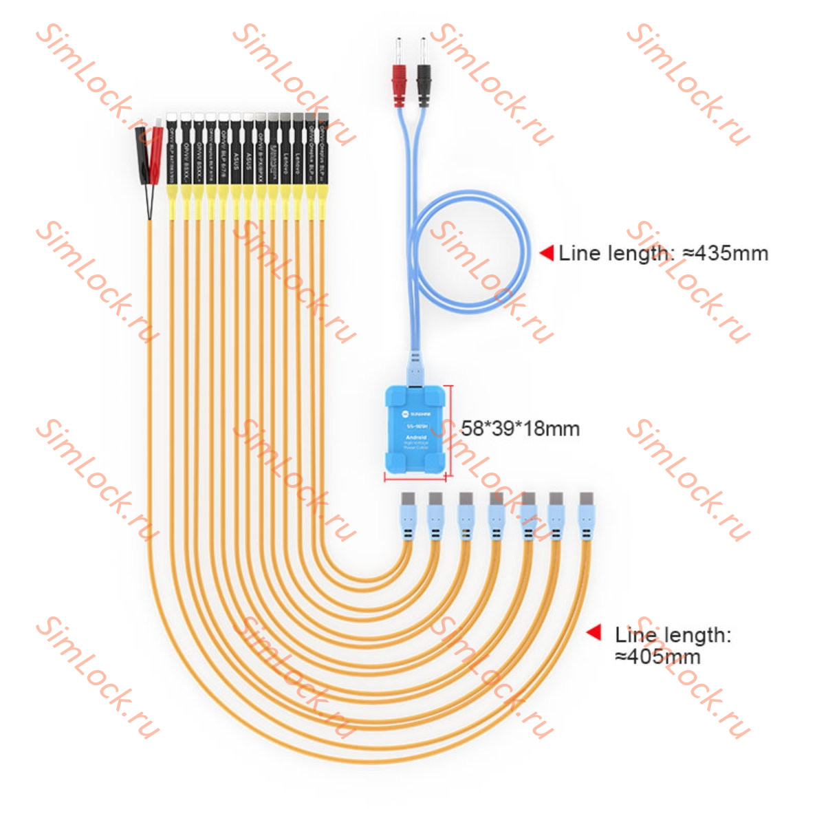 Комплект кабелей питания Sunshine SS-905H для Android телефонов с 8 вольтовым питанием