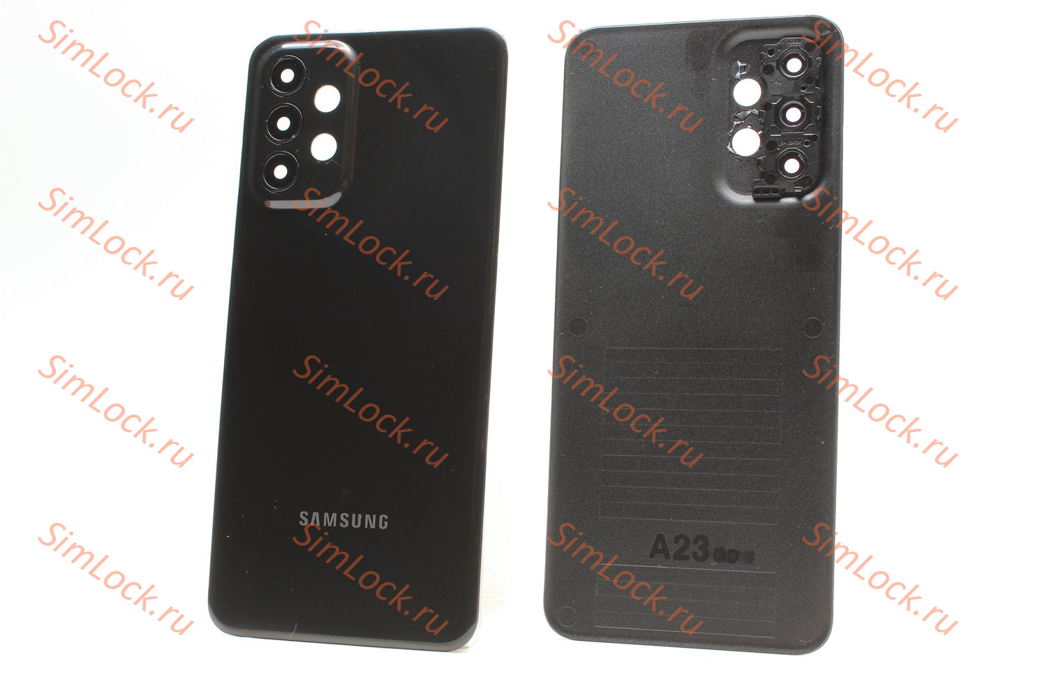 Задняя крышка Samsung A235F Galaxy A23 со стеклом камеры, черный, К-1