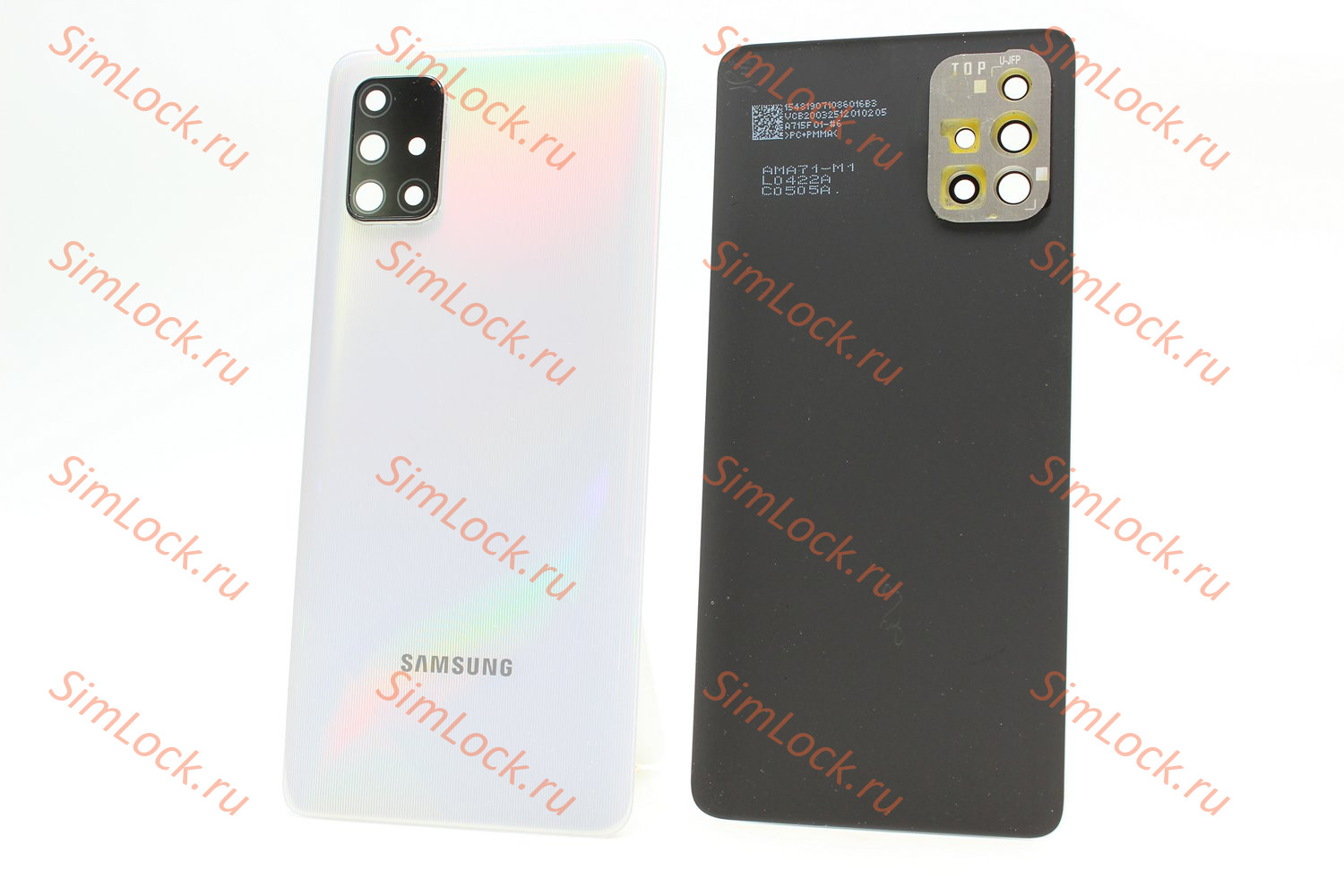 Задняя крышка Samsung A715 Galaxy A71 со стеклом камеры, белый, К-1