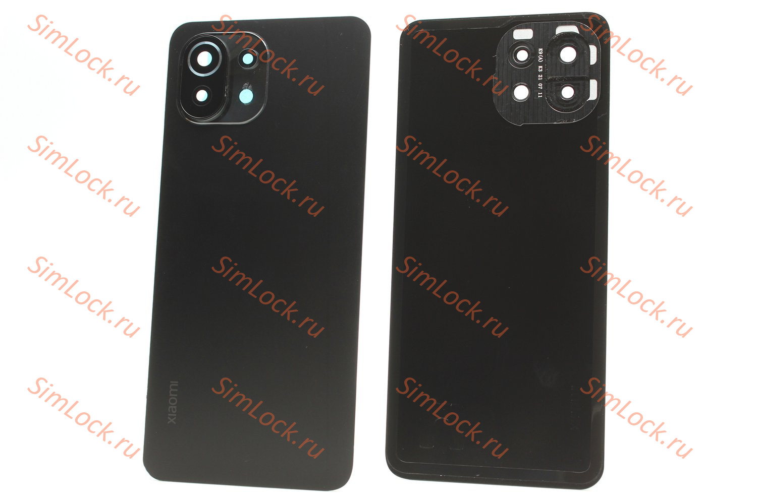 Задняя крышка Xiaomi 11 Lite со стеклом камеры, черный, К-2