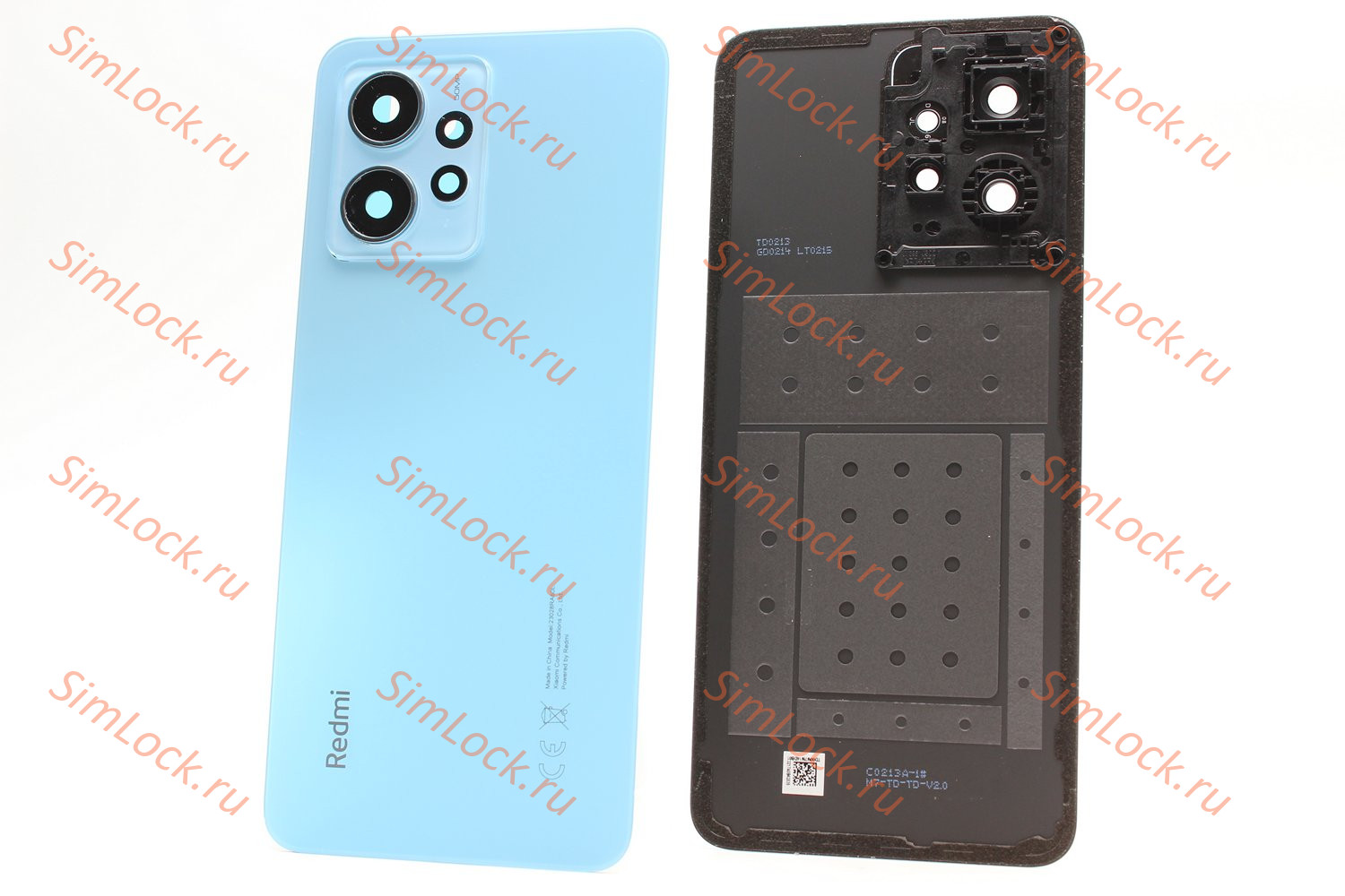 Задняя крышка Xiaomi Redmi Note 12 4G (23021RAA2Y) со стеклом камеры, голубой, оригинал