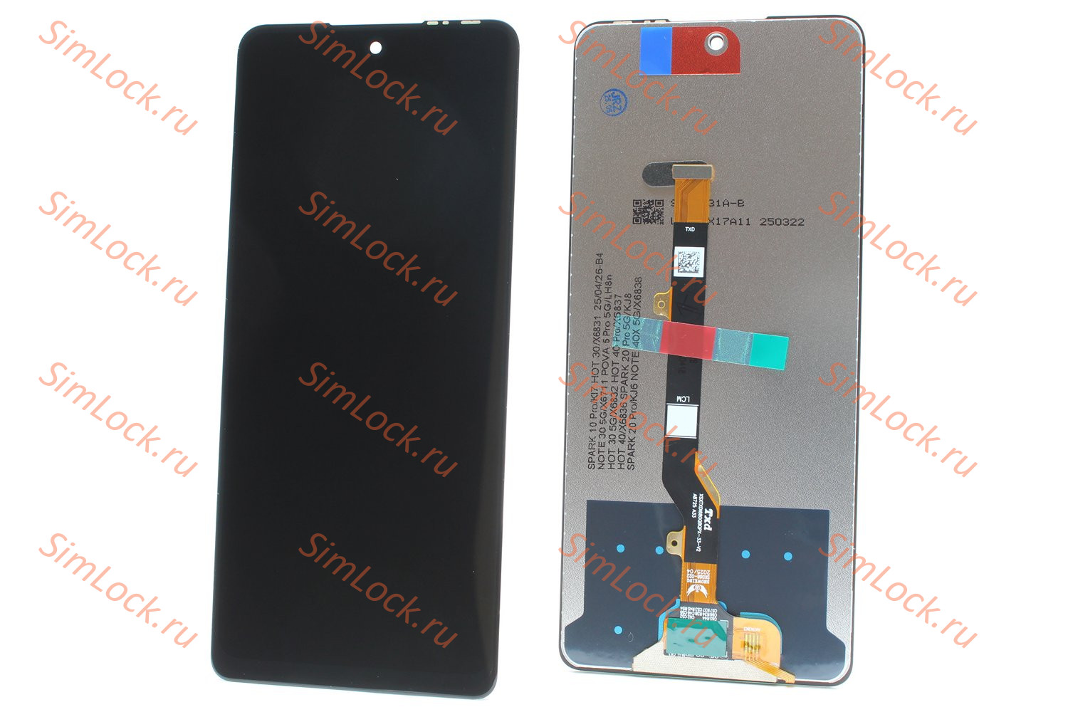 Дисплей Infinix Hot 40 (X6836), Hot 40 Pro (X6837), Tecno Spark 20 Pro (KJ6), Pova 6 Neo 4G (LI6), TXDI680EBQPX-33, матрица оригинал, К-1