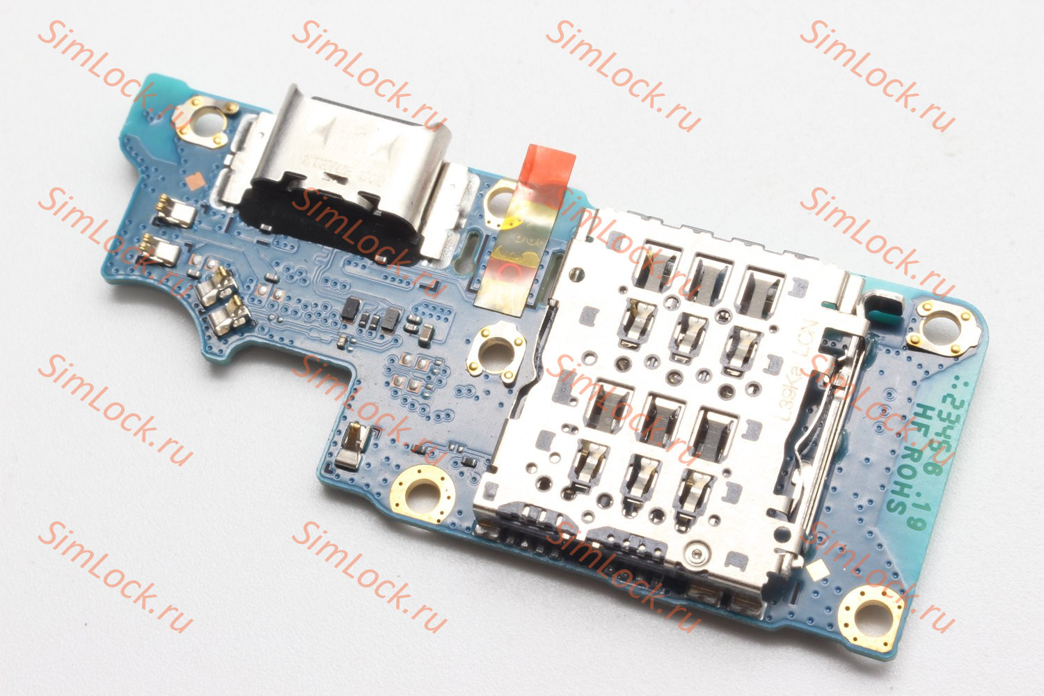 Нижняя плата (шлейф) Realme 13 5G (RMX3951), 12 4G (RMX3871), 12+ Plus 5G (RMX3867) с разъемом зарядки и считывателем SIM, К-1