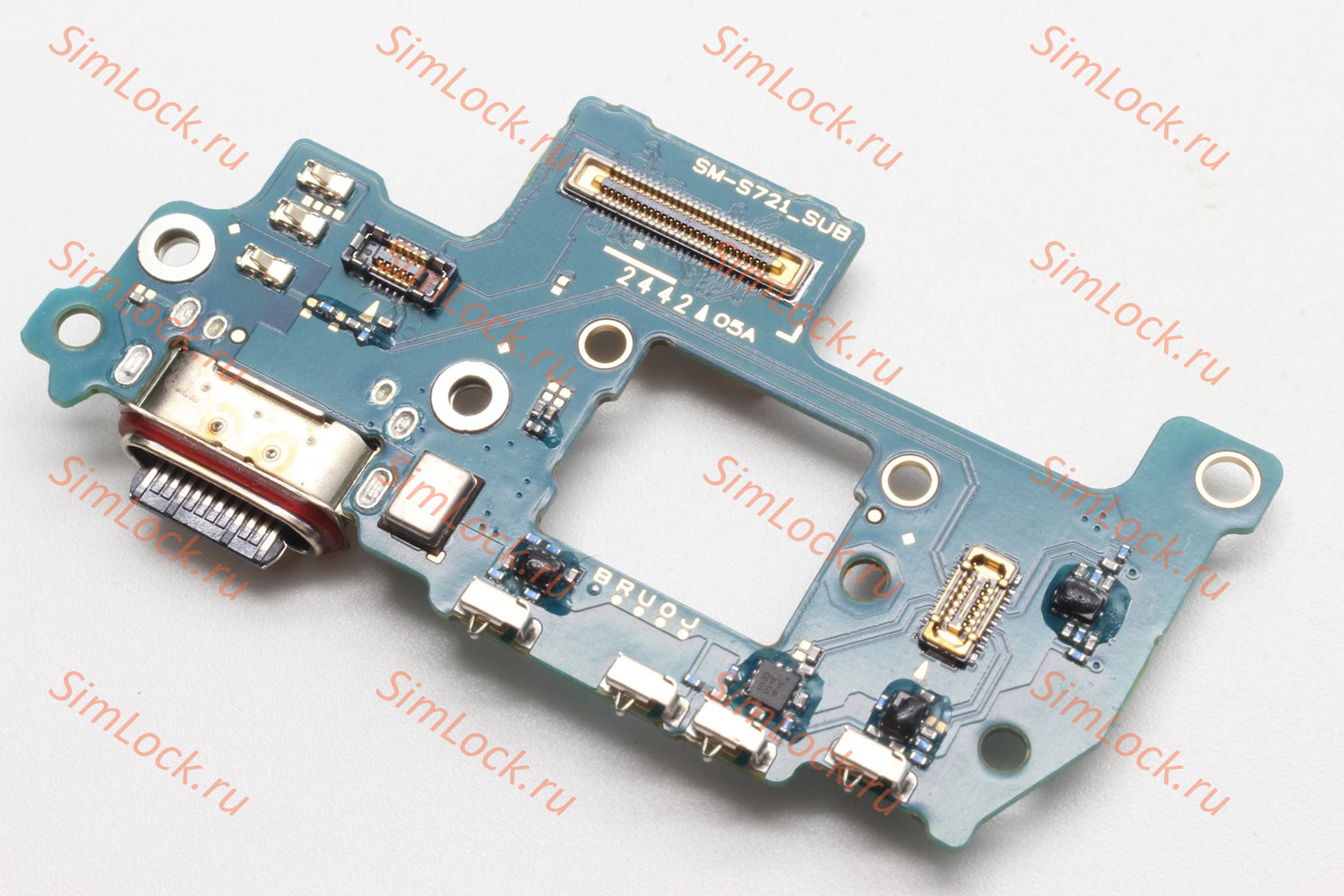 Нижняя плата (шлейф) Samsung S721B Galaxy S24 FE с разъемом зарядки, К-1