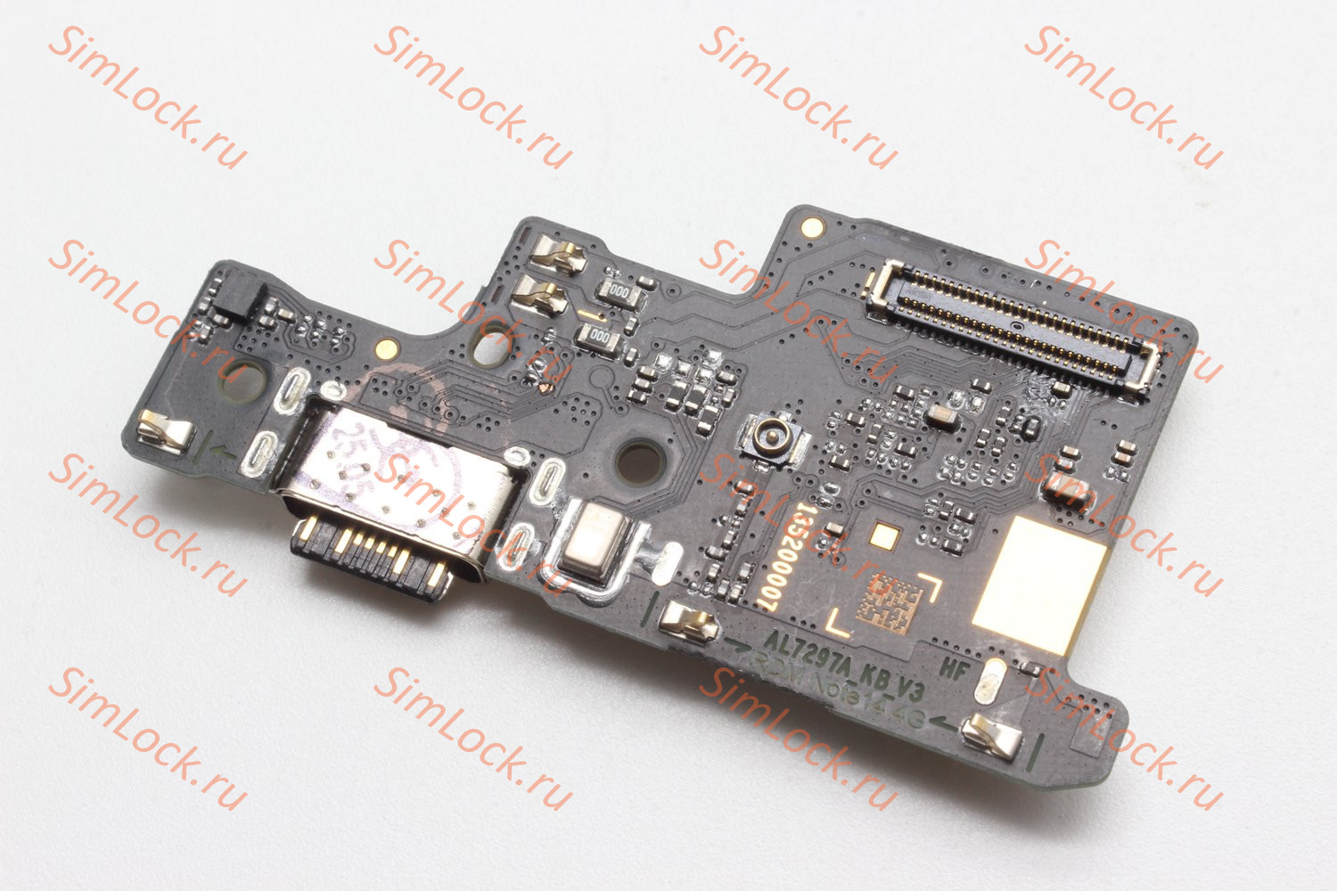 Нижняя плата (шлейф) Xiaomi Redmi Note 14 4G (24117RN76O) с разъемом зарядки и считывателем SIM, К-2