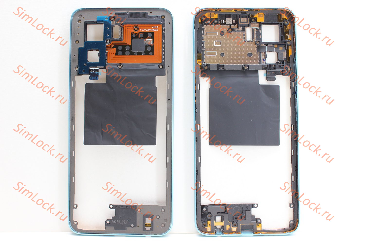 Средняя часть корпуса Infinix Hot 50 Pro (X6881), голубой, оригинал