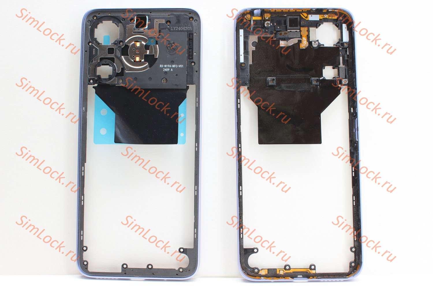 Средняя часть корпуса Poco M6 4G, фиолетовый, оригинал