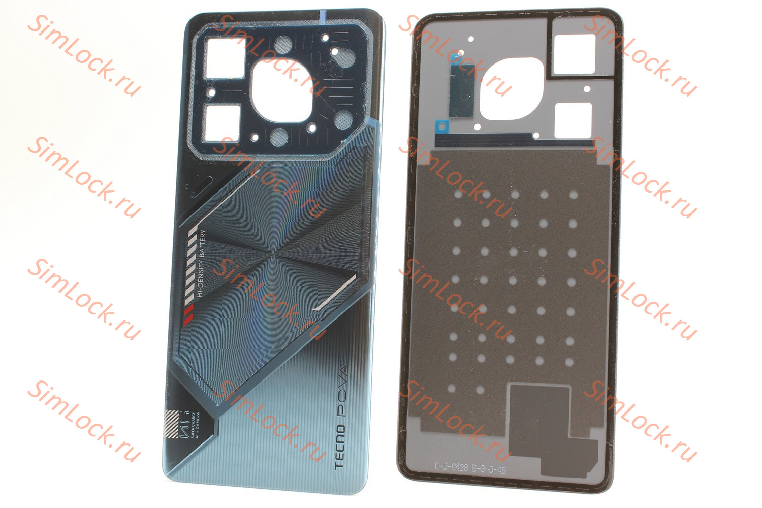 Задняя крышка Tecno Pova 6 Neo 4G (LI6), серебристый (голубой), оригинал