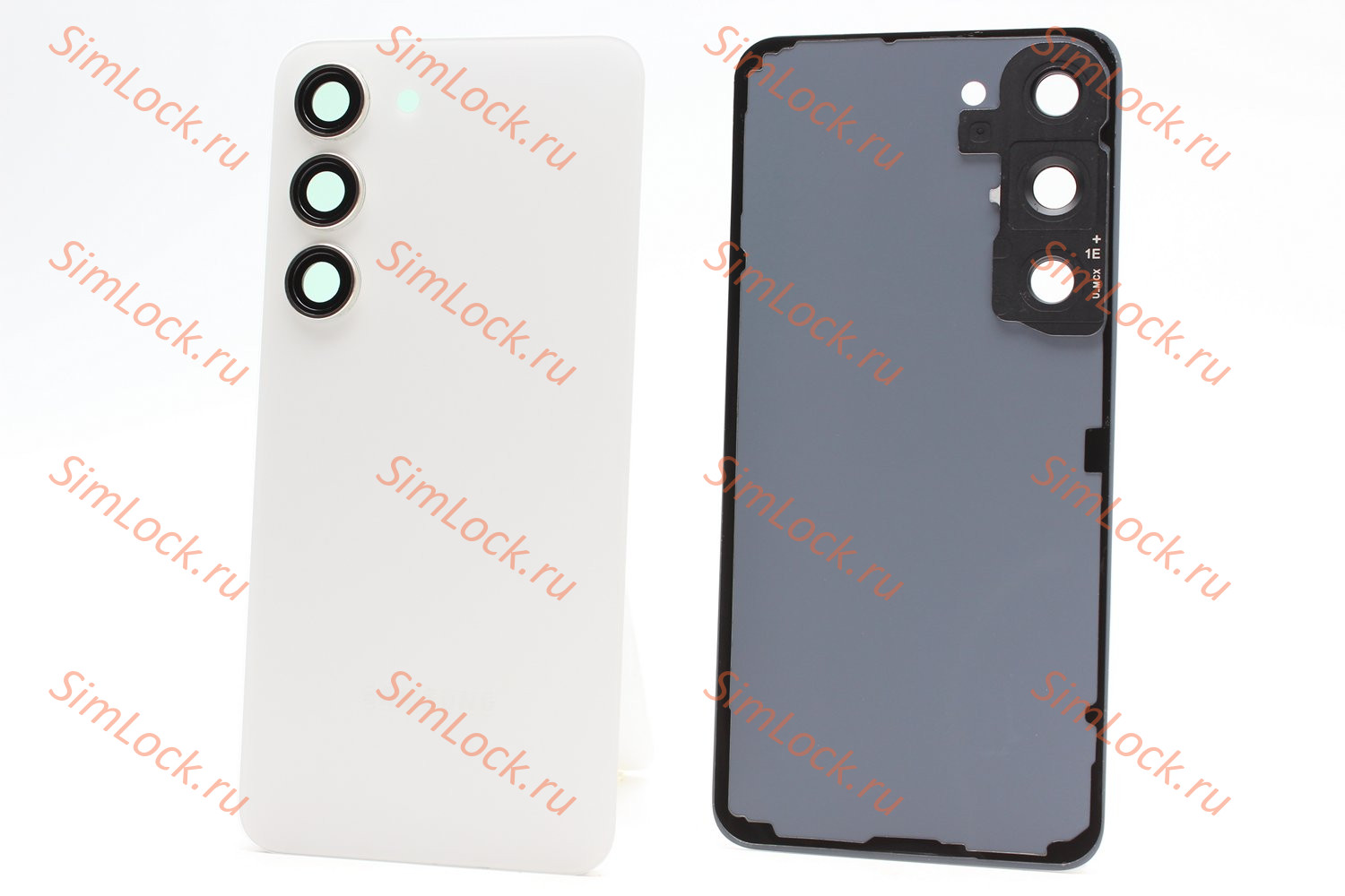 Задняя крышка Samsung S911 Galaxy S23 со стеклом камеры, белый, К-1