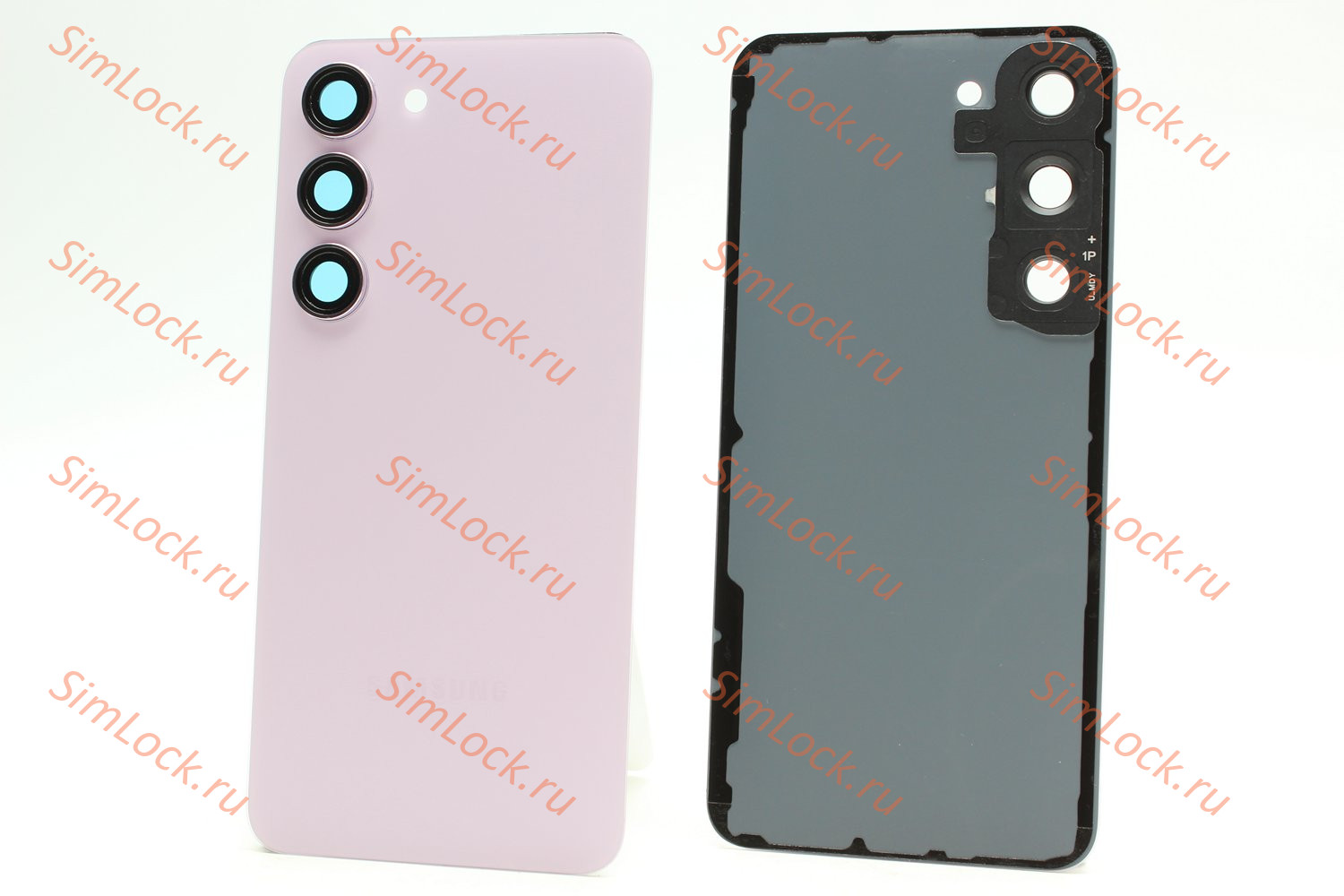 Задняя крышка Samsung S911 Galaxy S23 со стеклом камеры, розовый, К-1