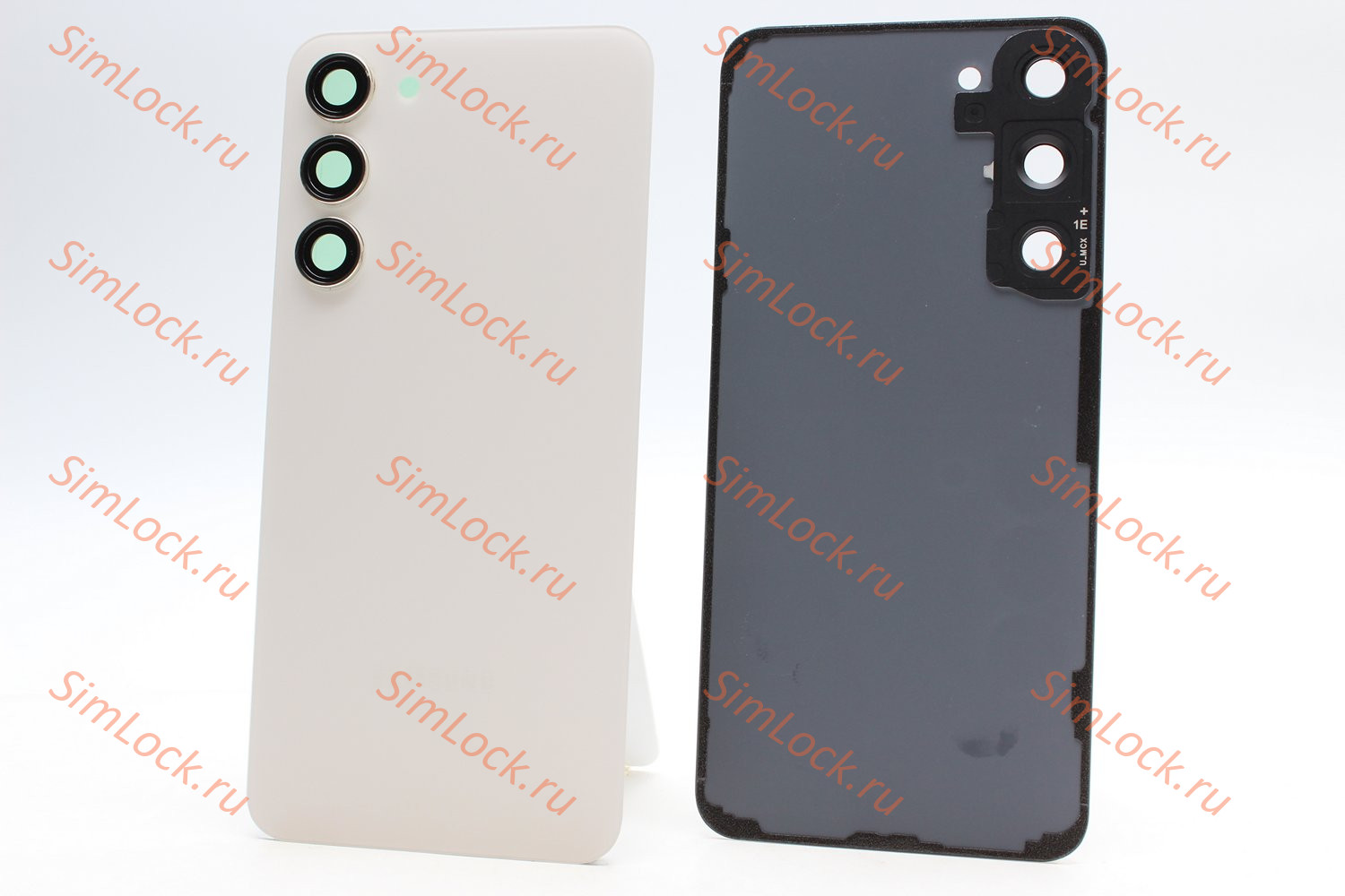 Задняя крышка Samsung S916 Galaxy S23+ Plus со стеклом камеры, белый (бежевый), К-1