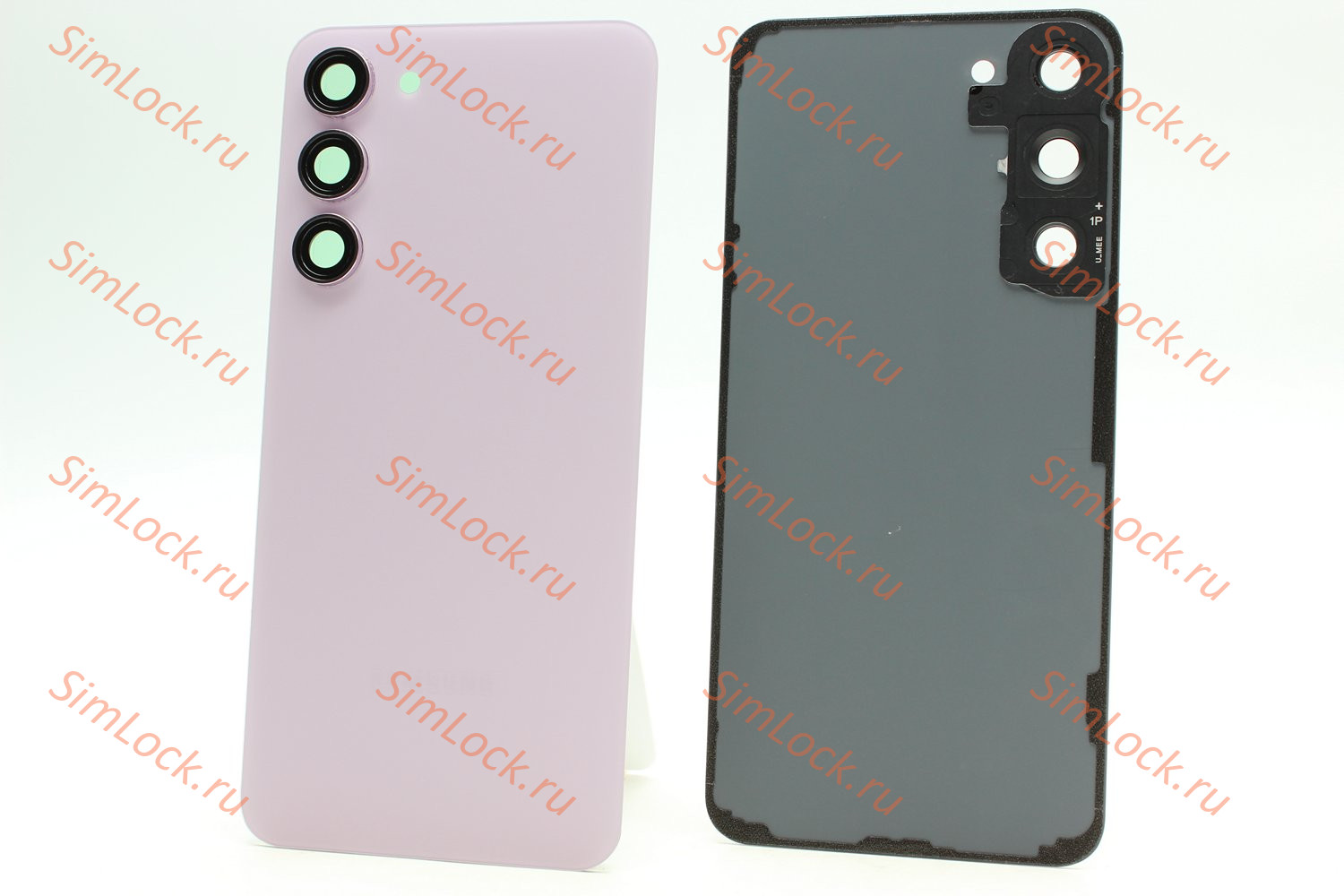 Задняя крышка Samsung S916 Galaxy S23+ Plus со стеклом камеры, розовый, К-1