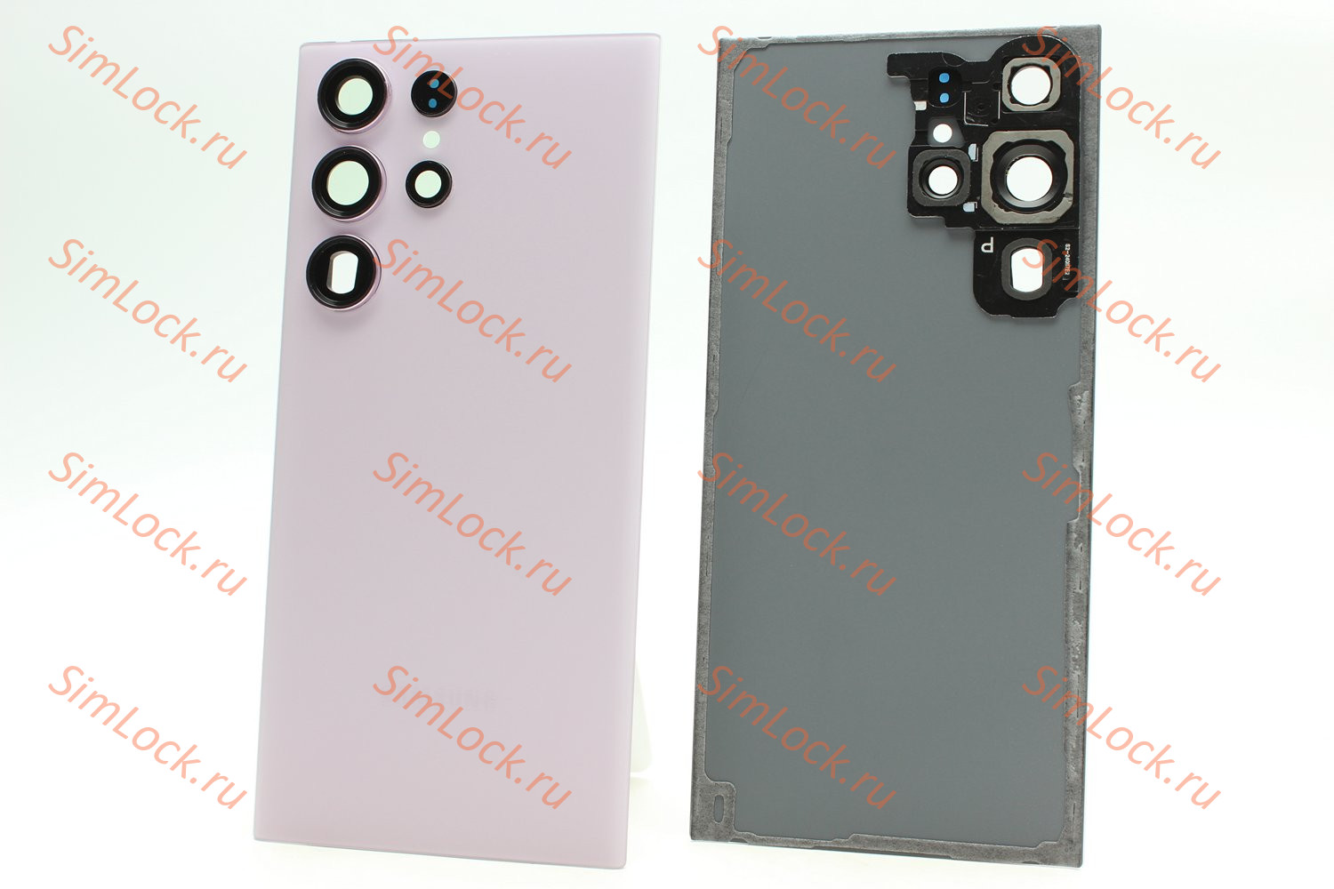 Задняя крышка Samsung S918B Galaxy S23 Ultra со стеклом камеры, розовый, К-1