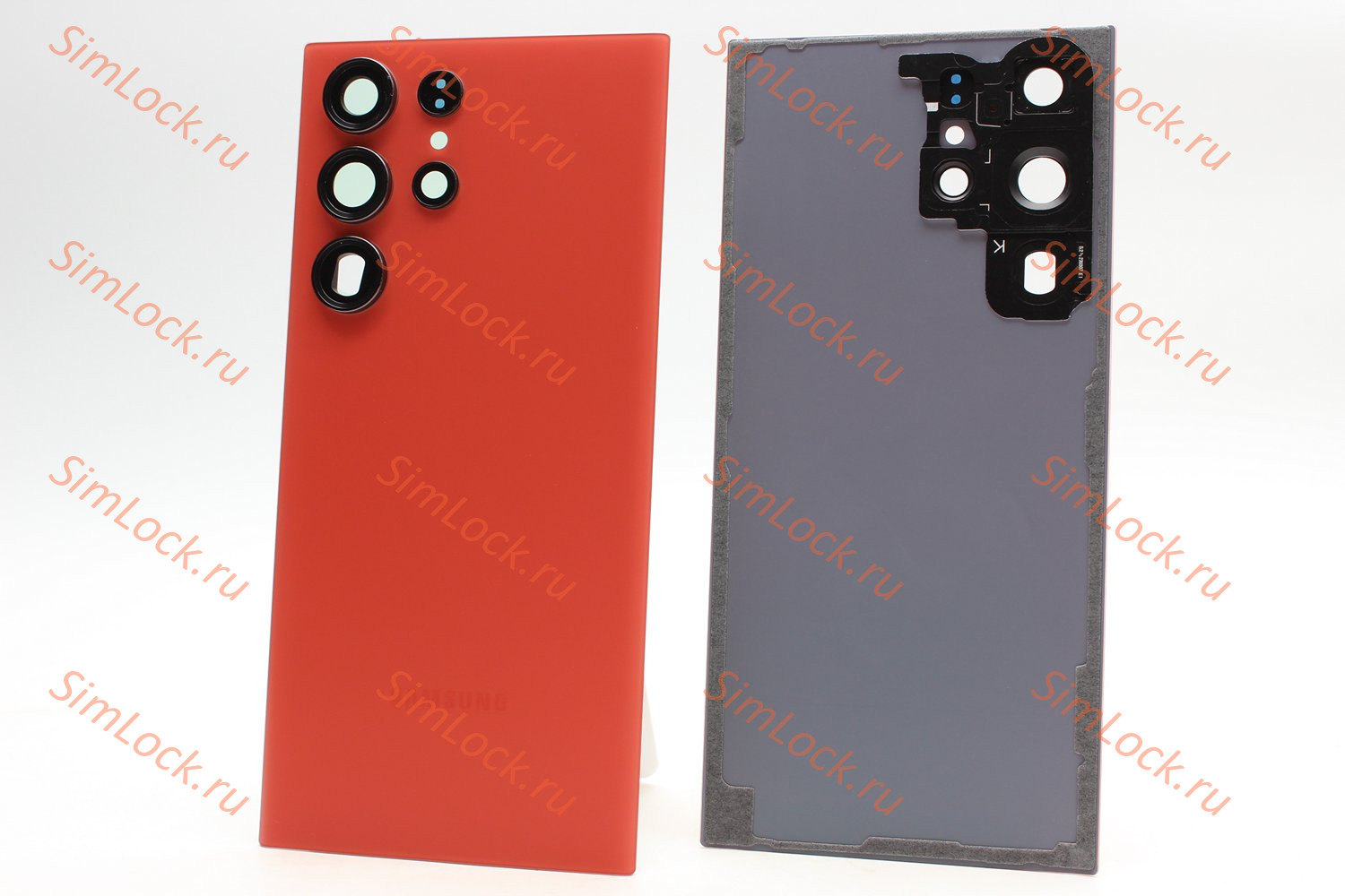 Задняя крышка Samsung S918B Galaxy S23 Ultra со стеклом камеры, красный, К-1