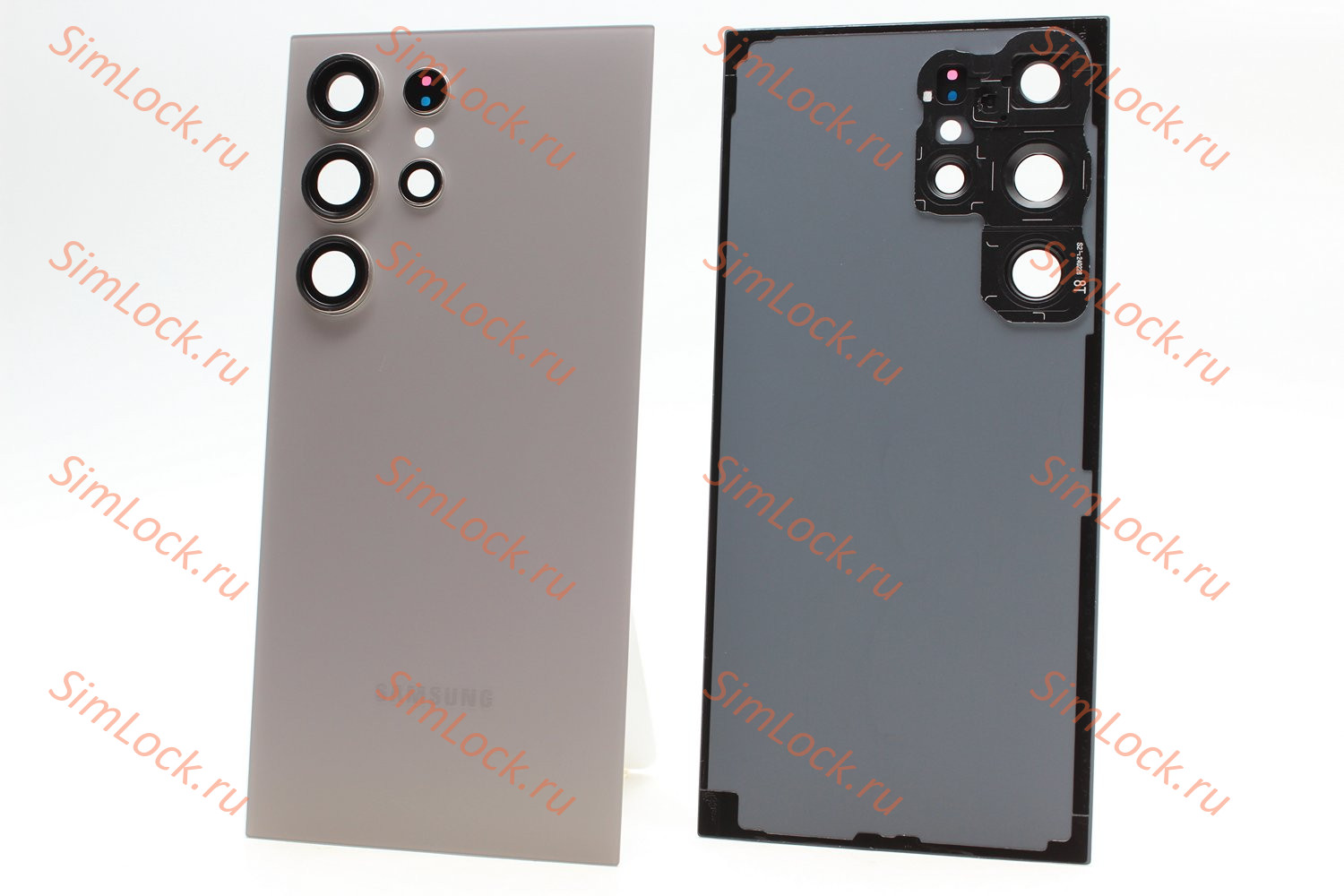 Задняя крышка Samsung S928B Galaxy S24 Ultra со стеклом камеры, серый, К-1