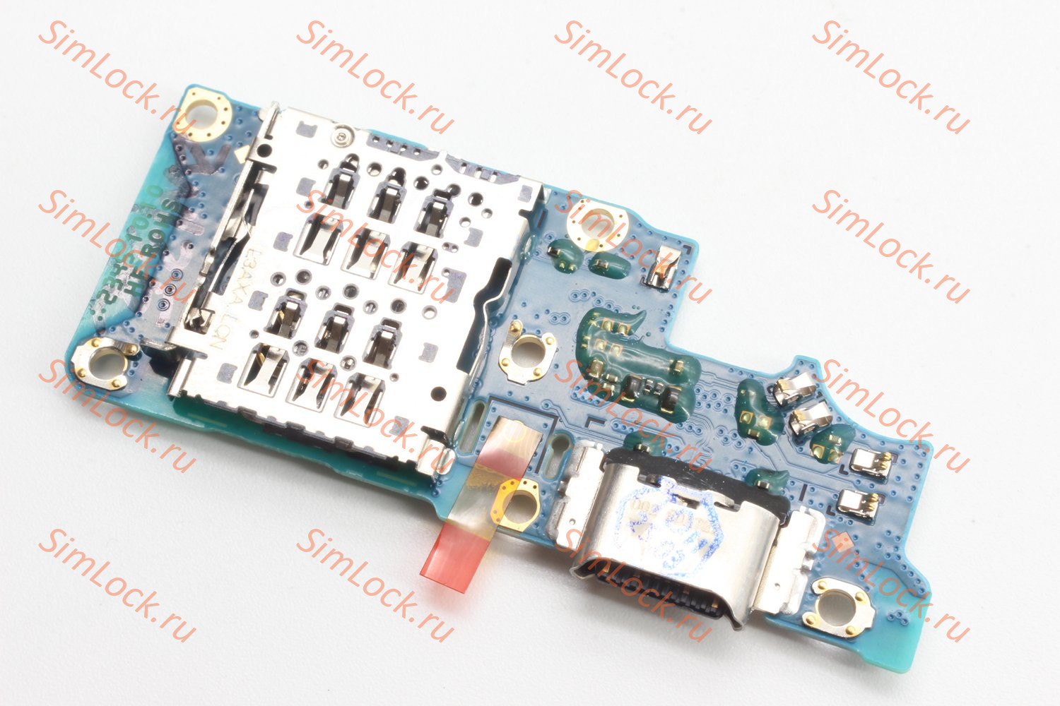 Нижняя плата (шлейф) Realme 13 5G (RMX3951), 12 4G (RMX3871), 12+ Plus 5G (RMX3867) с разъемом зарядки и считывателем SIM, оригинал