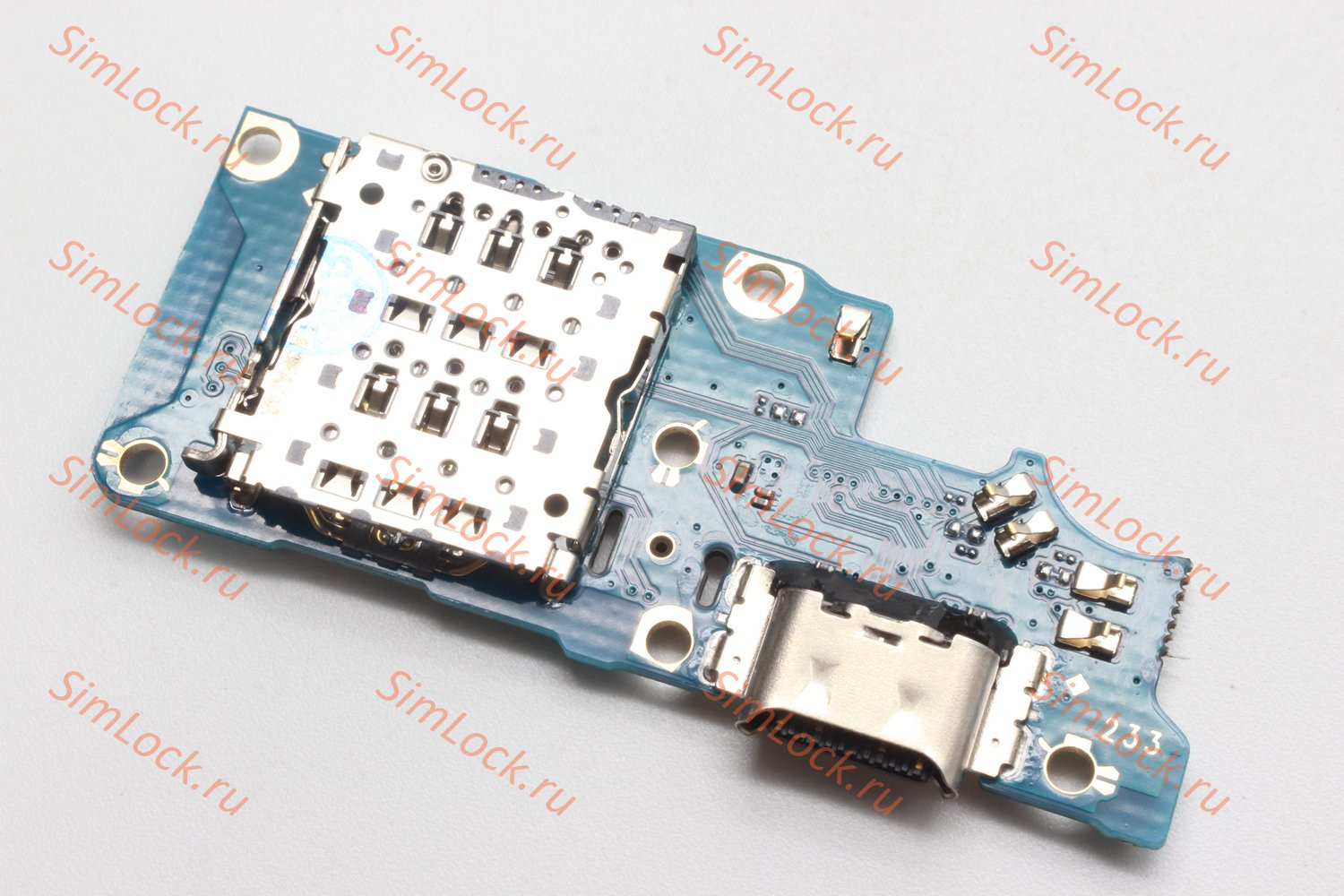 Нижняя плата (шлейф) Realme 13 5G (RMX3951), 12 4G (RMX3871), 12+ Plus 5G (RMX3867) с разъемом зарядки и считывателем SIM, К-2