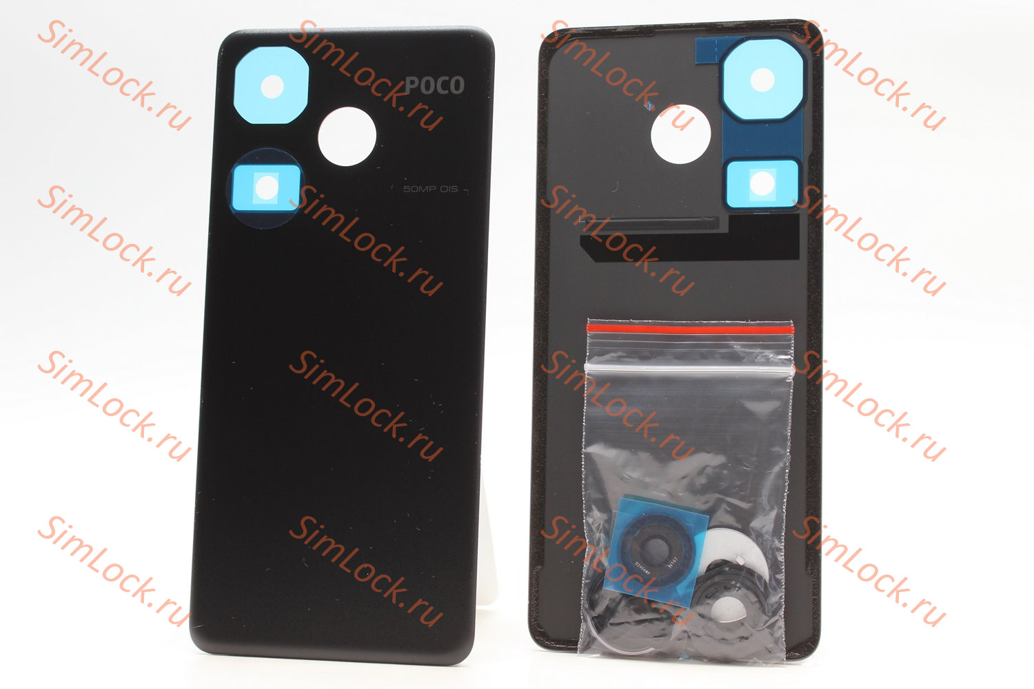 Задняя крышка Xiaomi Poco F6 со стеклом камеры, черный, К-1