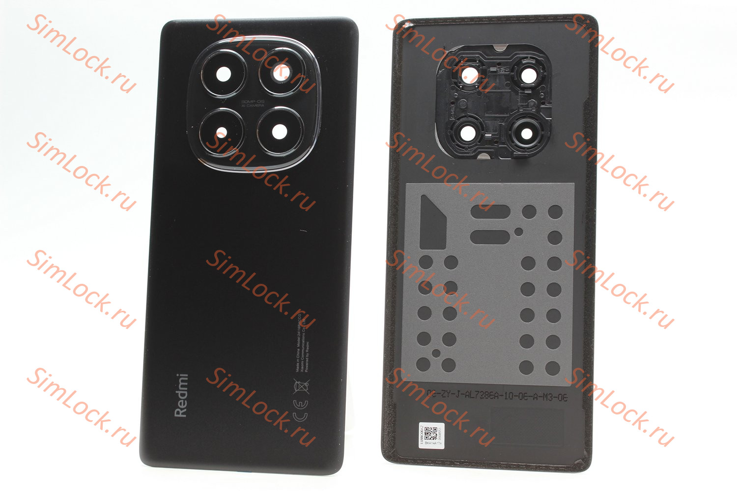 Задняя крышка Xiaomi Redmi Note 14 Pro 4G (24116RACCG) со стеклом камеры, черный, К-1