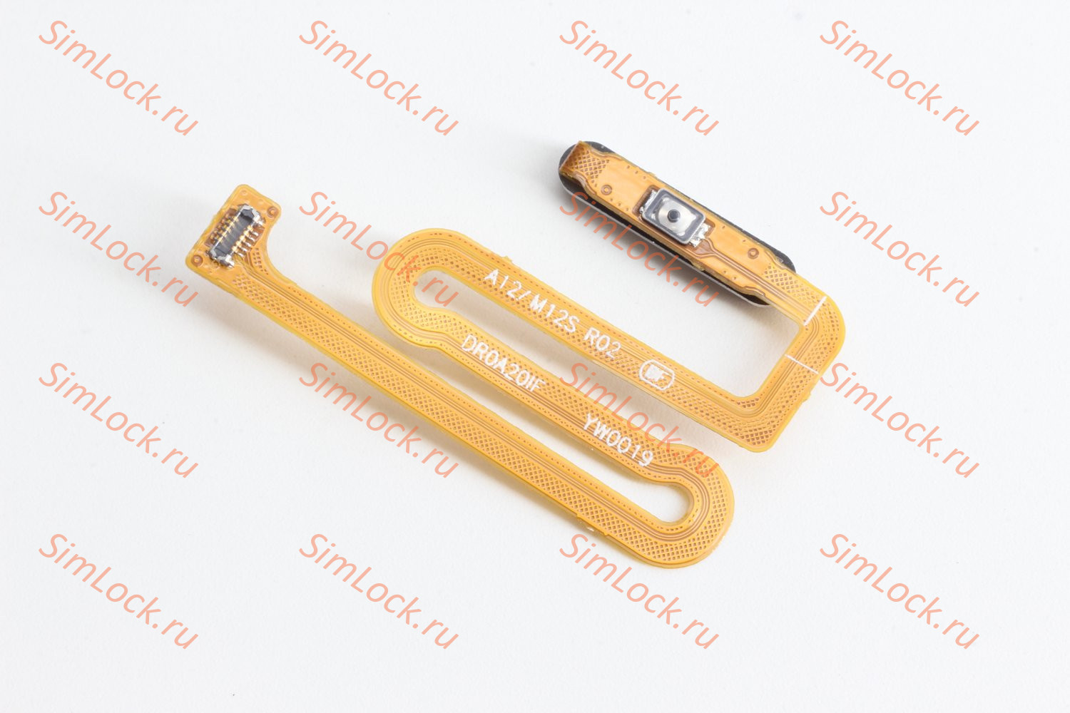 Шлейф Samsung A125, A127, A135, M127 Galaxy A12, A13, M12 кнопки включения и сканер отпечатка пальцев, черный, К-1