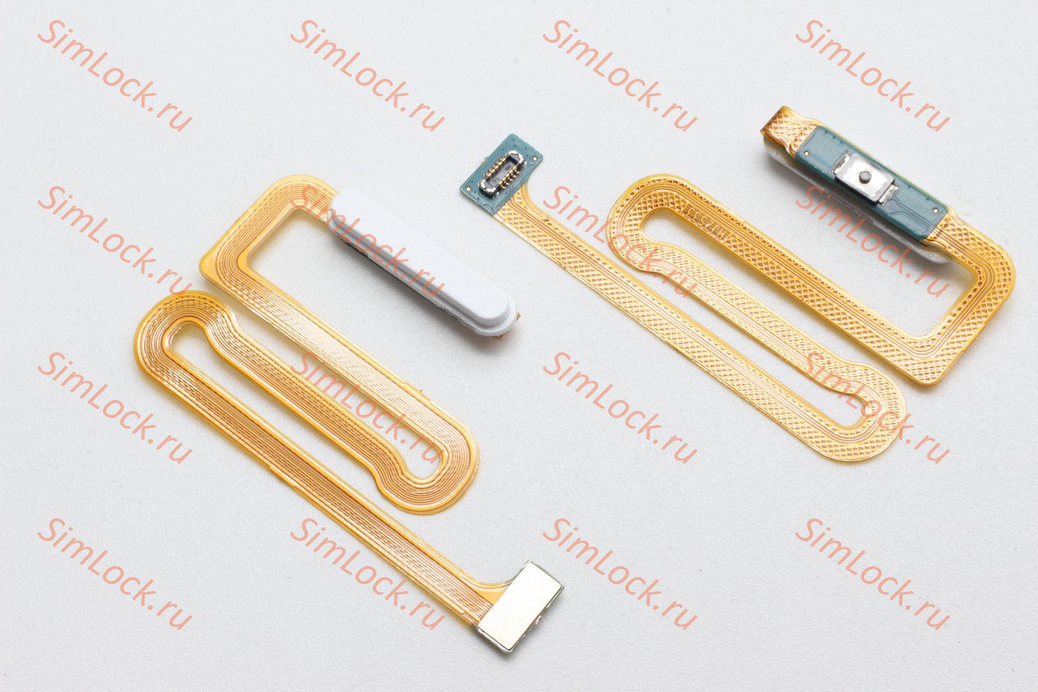 Шлейф Samsung A125, A127, A135, M127 Galaxy A12, A13, M12 кнопки включения и сканер отпечатка пальцев, белый, К-1