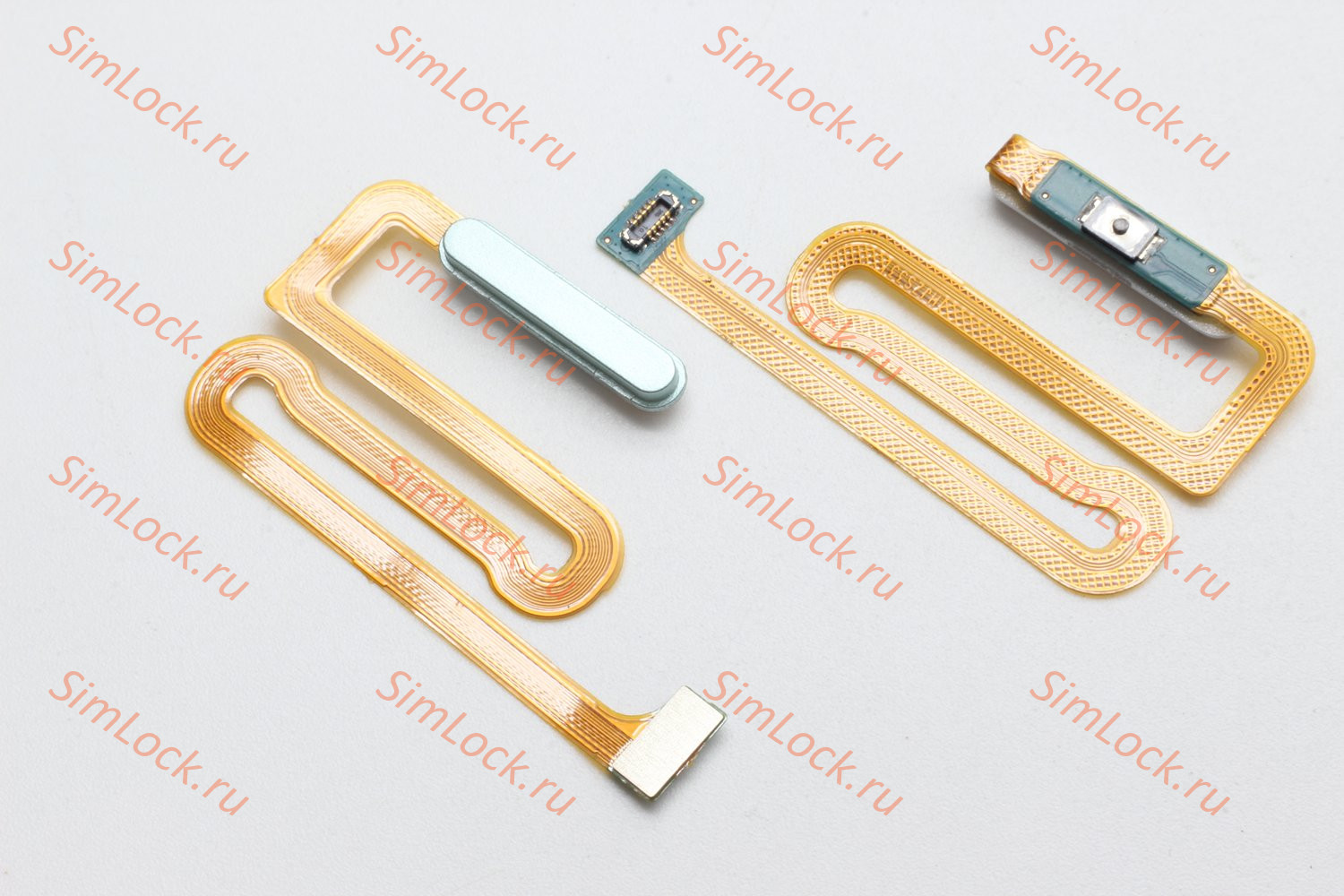 Шлейф Samsung A125, A127, A135, M127 Galaxy A12, A13, M12 кнопки включения и сканер отпечатка пальцев, зеленый, К-1