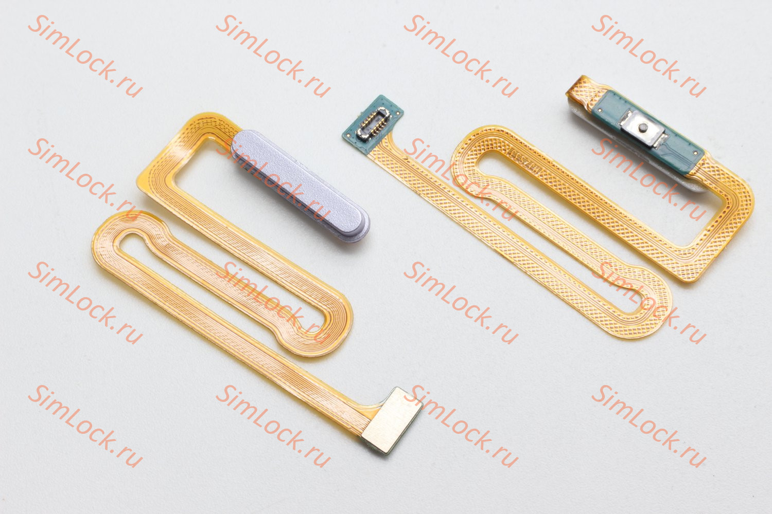 Шлейф Samsung A125, A127, A135, M127 Galaxy A12, A13, M12 кнопки включения и сканер отпечатка пальцев, фиолетовый, К-1