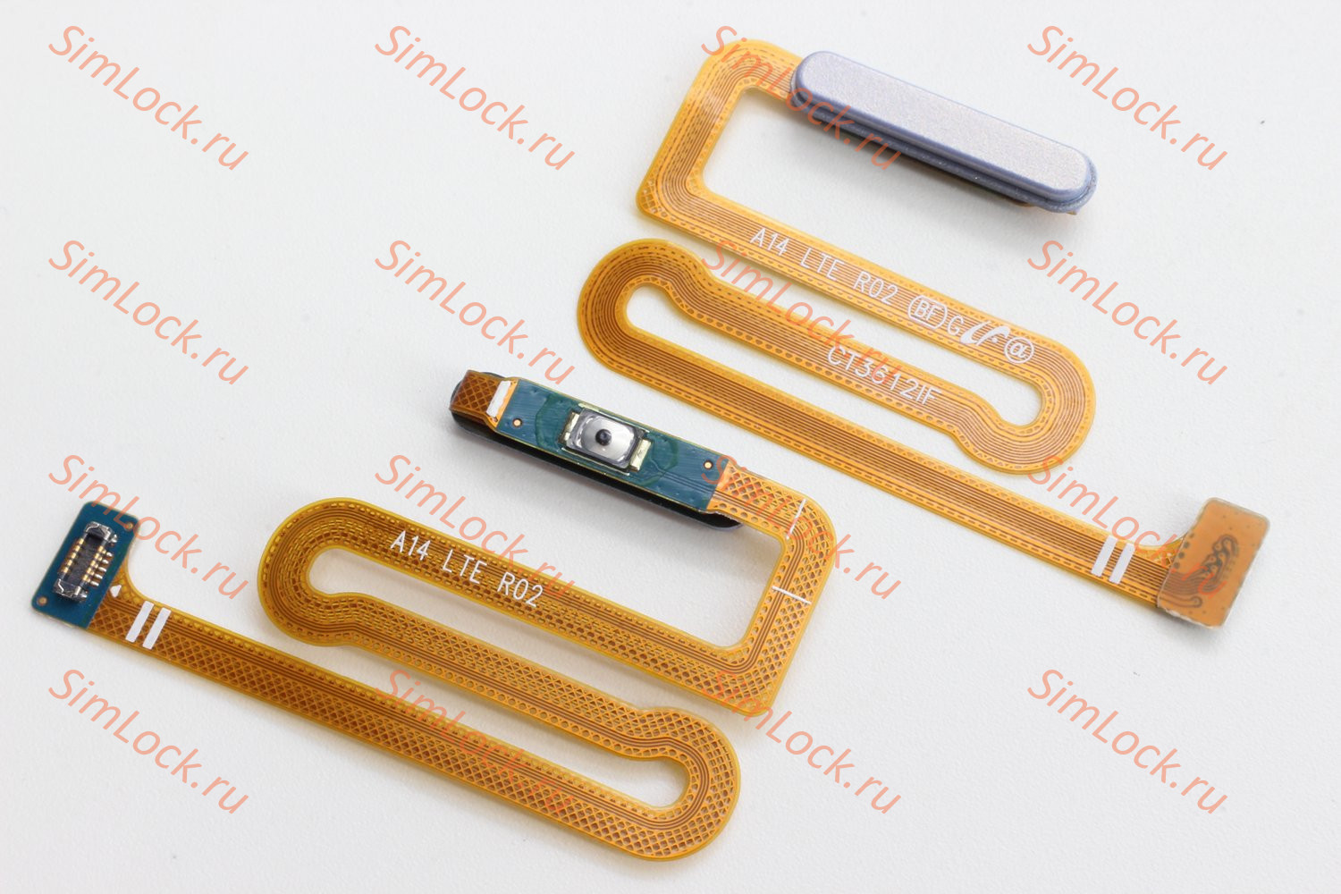 Шлейф Samsung A145F Galaxy A14 4G кнопки включения и сканер отпечатка, серебристый, К-1