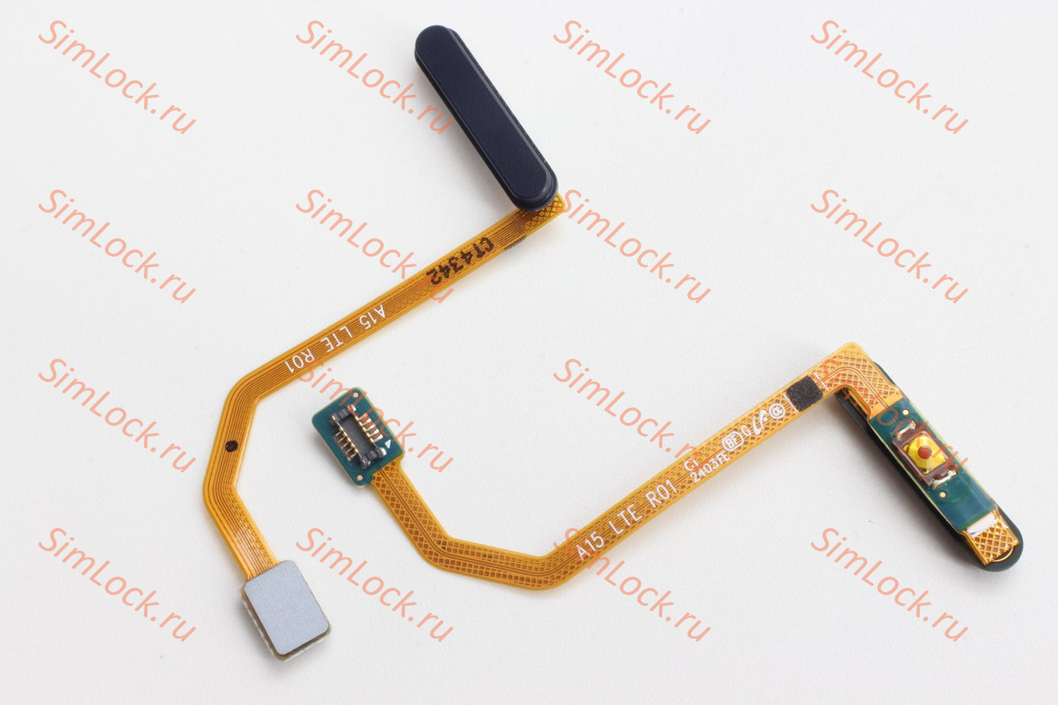 Шлейф Samsung A155F Galaxy A15 4G, A156B Galaxy A15 5G кнопки включения и сканер отпечатка, черный, К-1