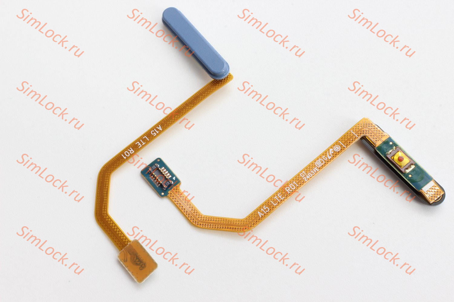 Шлейф Samsung A155F Galaxy A15 4G, A156B Galaxy A15 5G кнопки включения и сканер отпечатка, синий, К-1