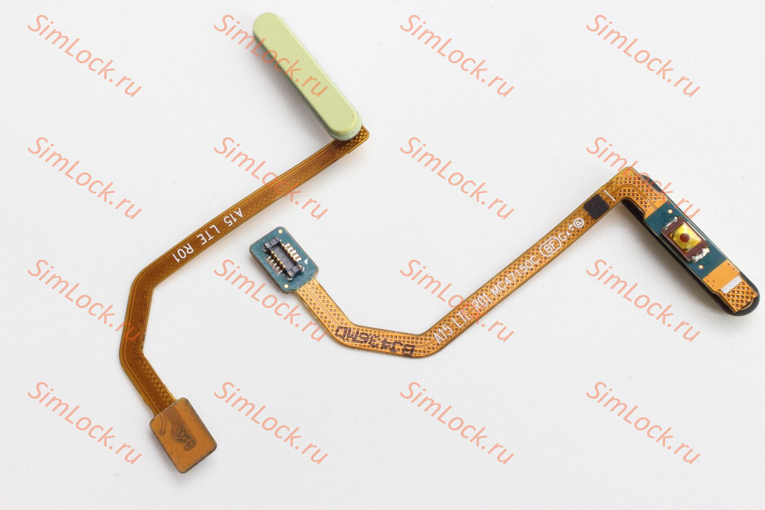 Шлейф Samsung A155F Galaxy A15 4G, A156B Galaxy A15 5G кнопки включения и сканер отпечатка, желтый, К-1