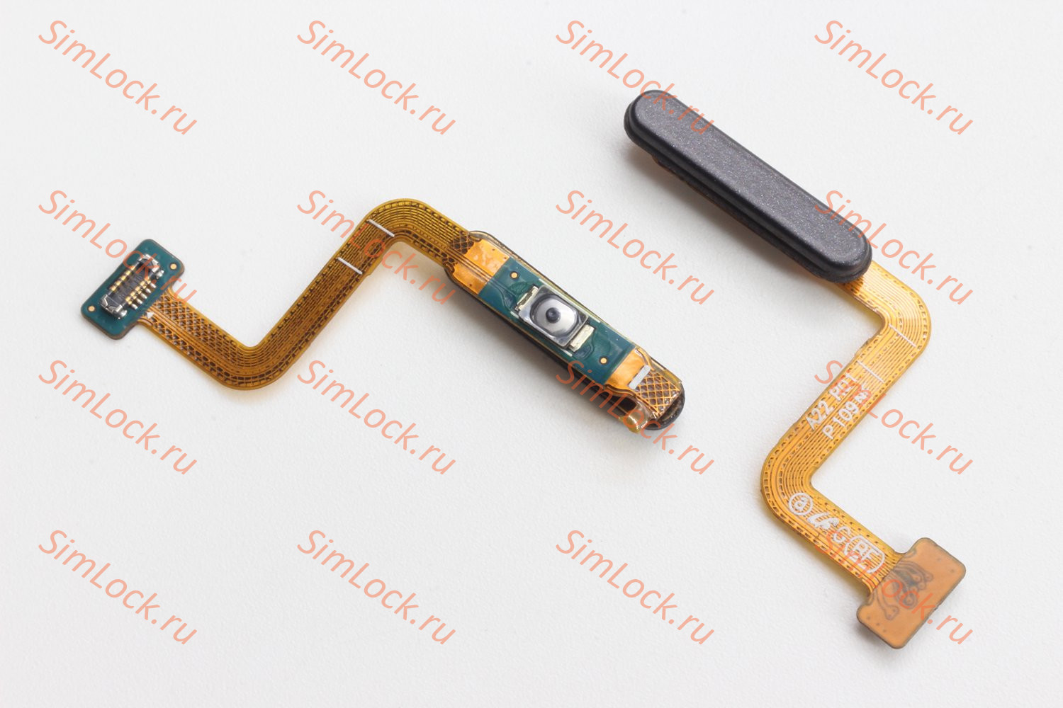 Шлейф Samsung A225 Galaxy A22 кнопки включения и сканер отпечатка пальцев, черный, К-1