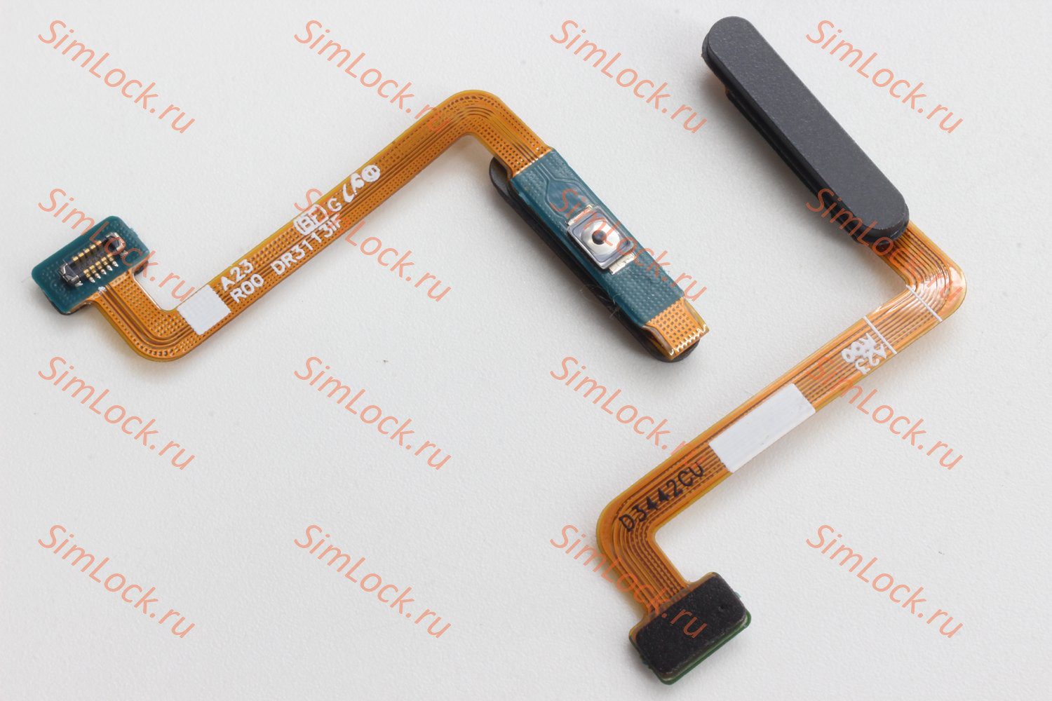 Шлейф Samsung A235 Galaxy A23 кнопки включения и сканер отпечатка пальцев, черный, К-1