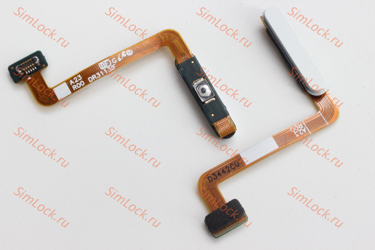 Шлейф Samsung A235 Galaxy A23 кнопки включения и сканер отпечатка пальцев, белый, К-1