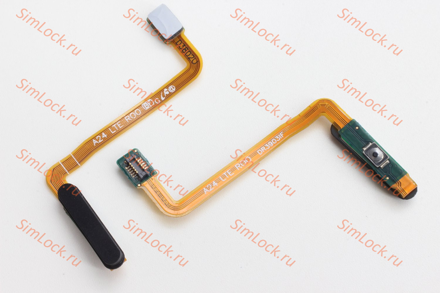 Шлейф Samsung A245 Galaxy A24 4G кнопки включения и сканер отпечатка пальцев, черный, К-1