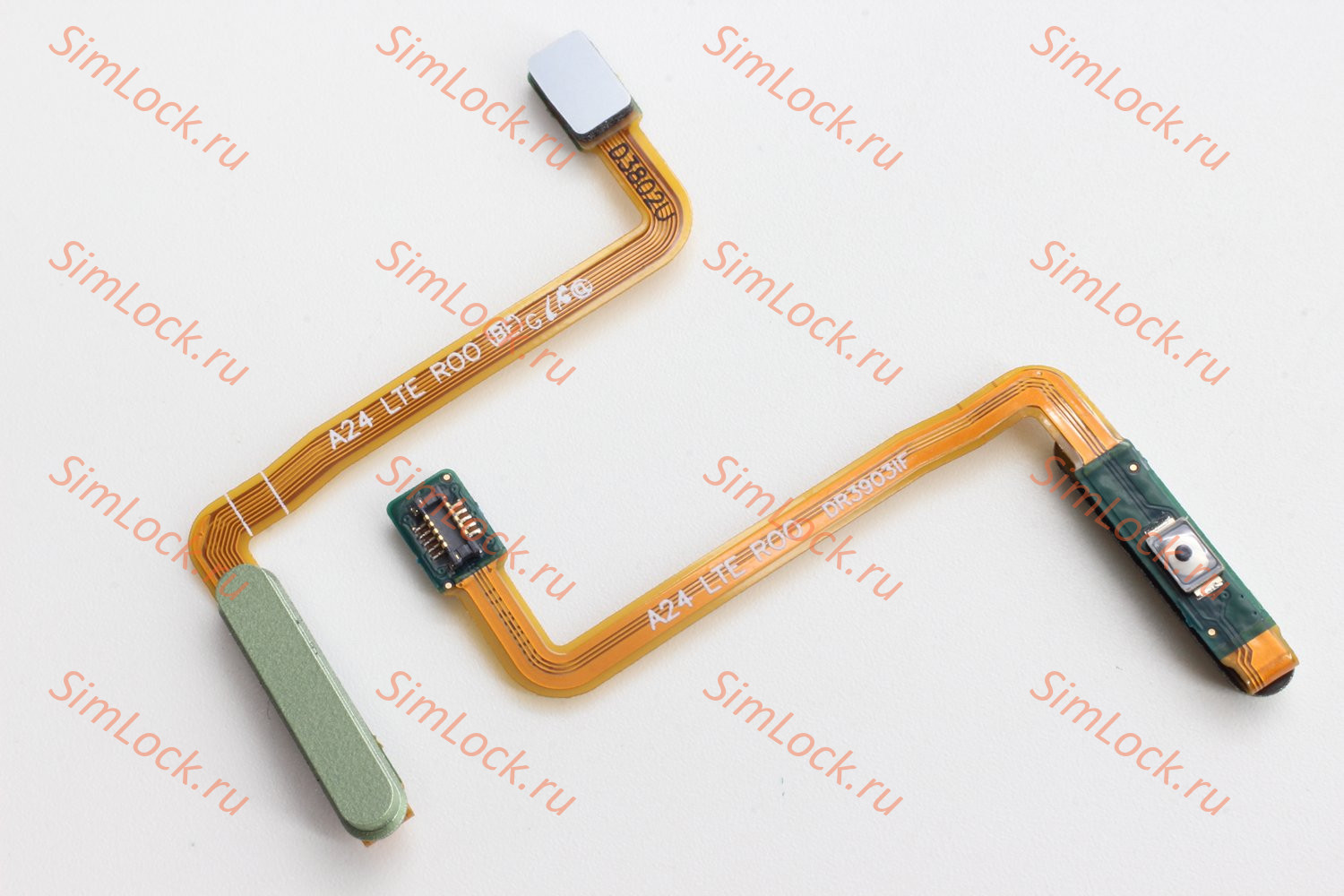 Шлейф Samsung A245 Galaxy A24 4G кнопки включения и сканер отпечатка пальцев, зеленый, К-1
