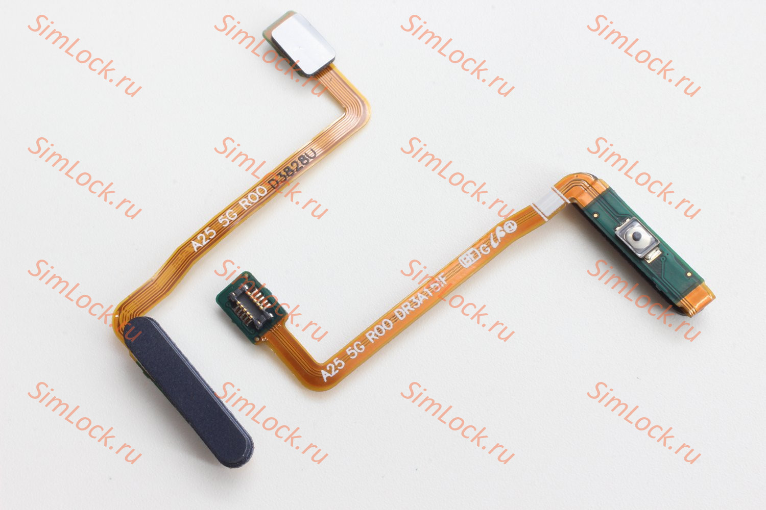 Шлейф Samsung A256 Galaxy A25 5G кнопки включения и сканер отпечатка пальцев, черный, К-1